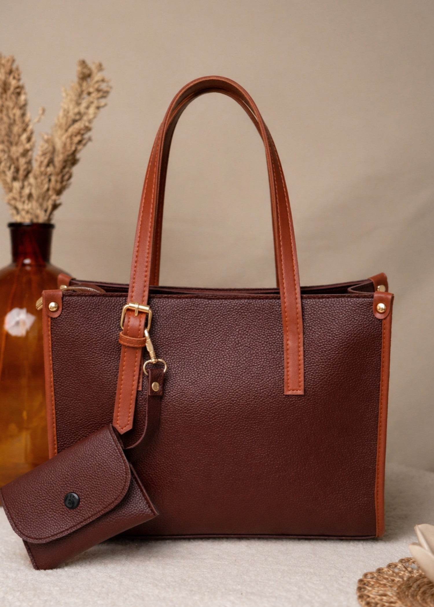 Tote Bag in Maroon Color by - Trendy Women Tote Bag ERV9366