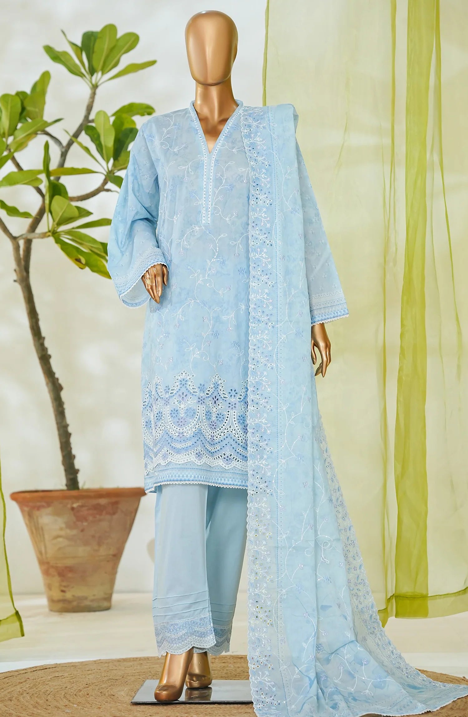 RTW White & White Embroidered Lawn – 2