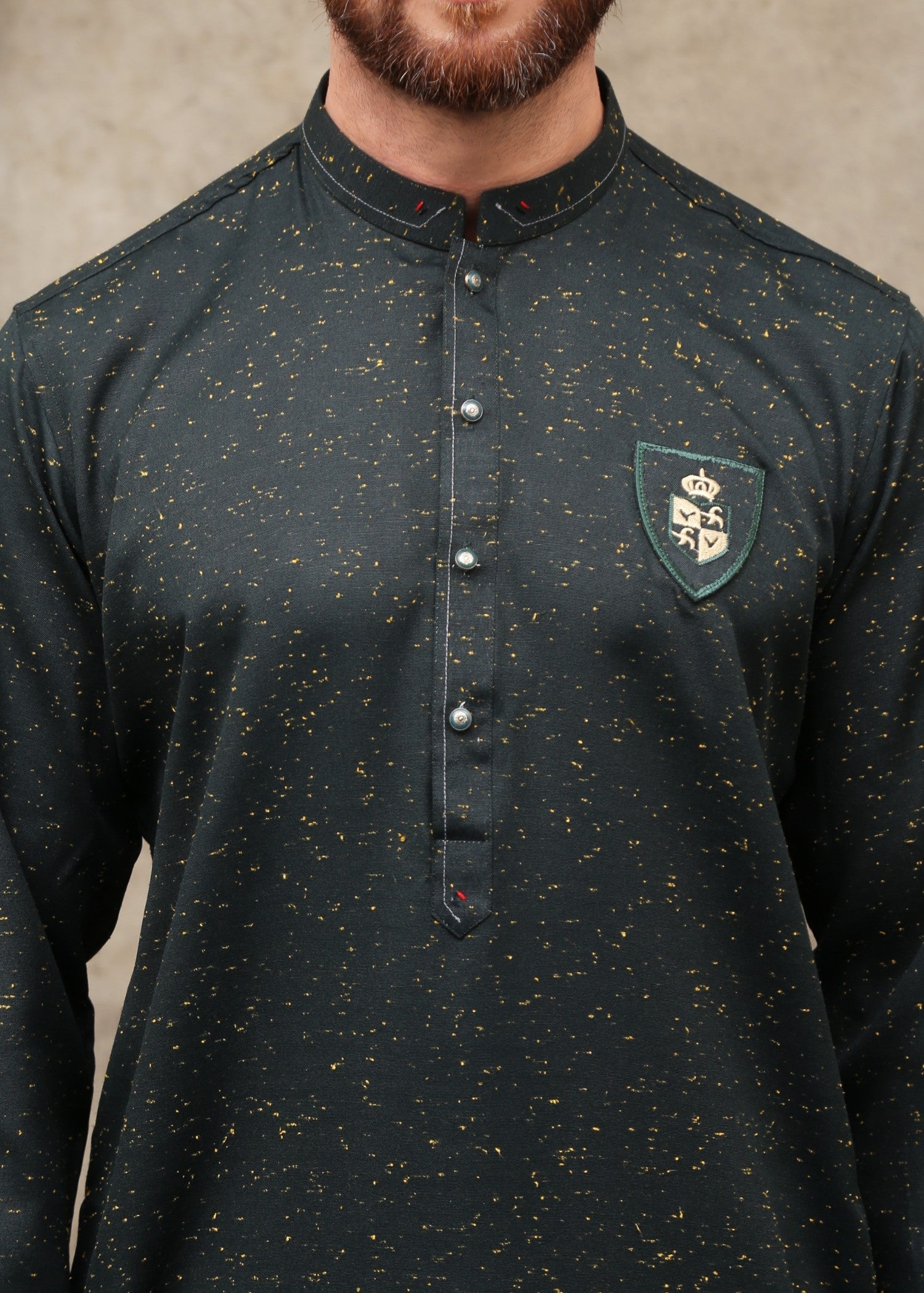 cotton viscose Kurta in Dark green