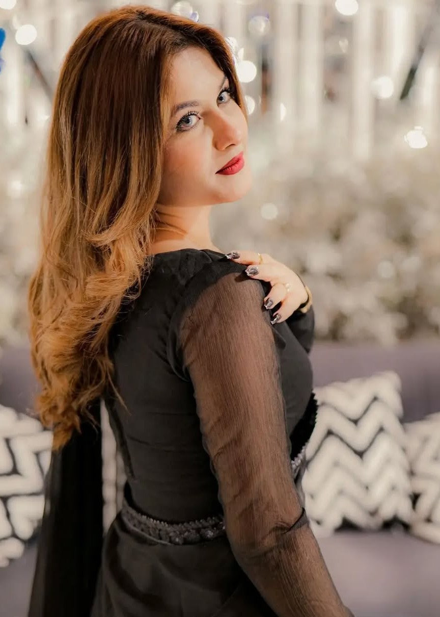 chiffon Saree in Black
