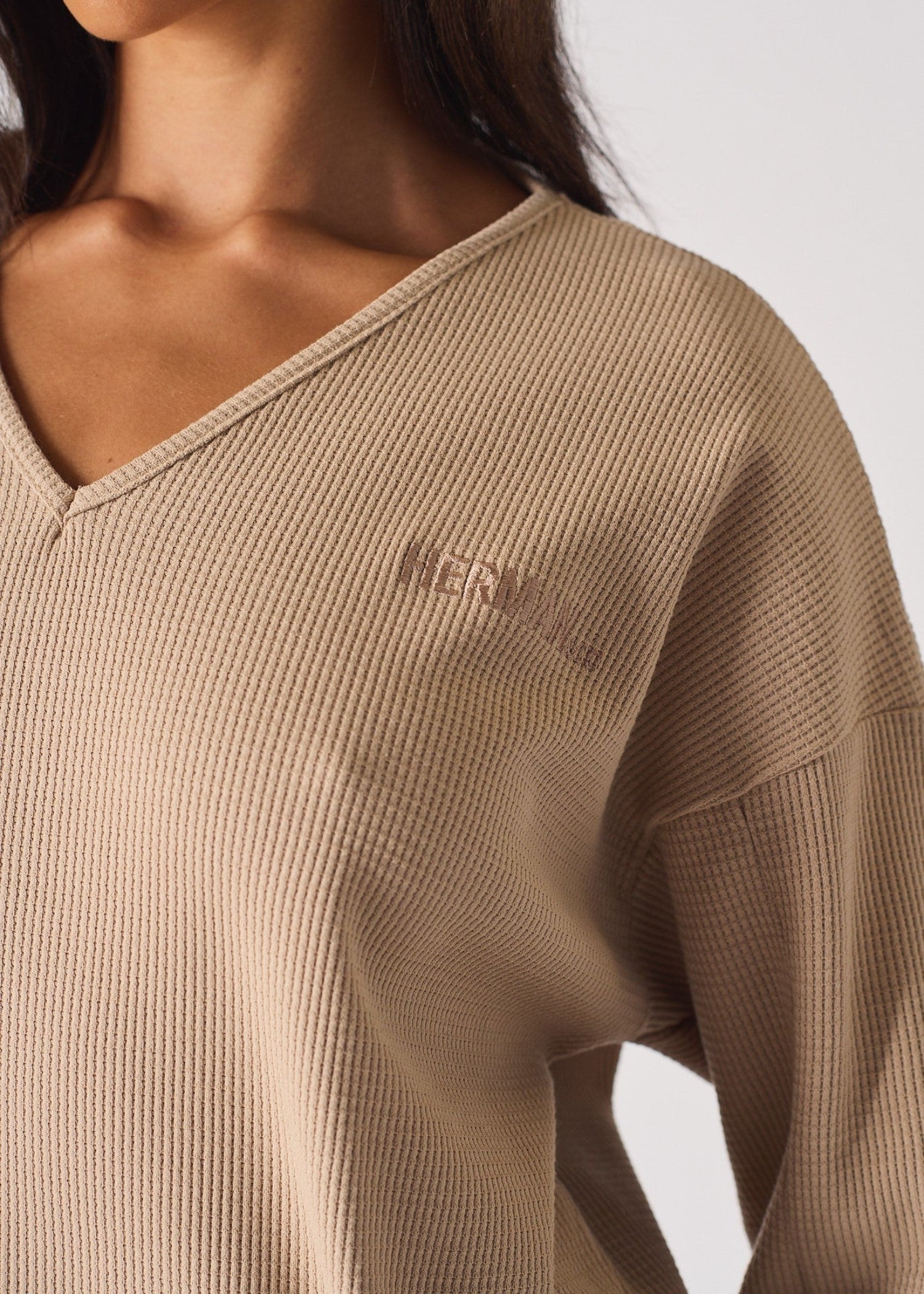 polyester Sweatshirt in Beige