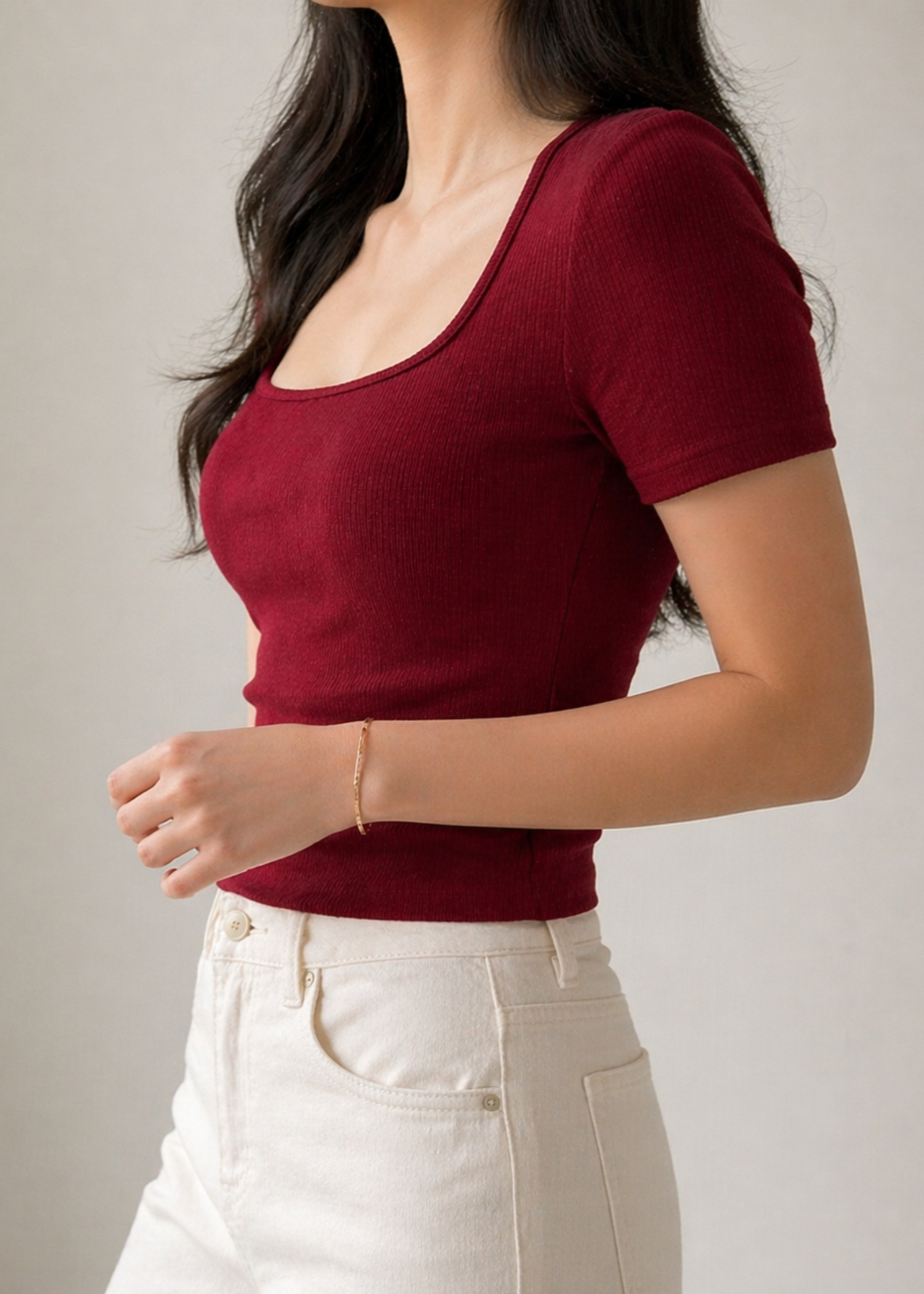 cotton Top in Maroon