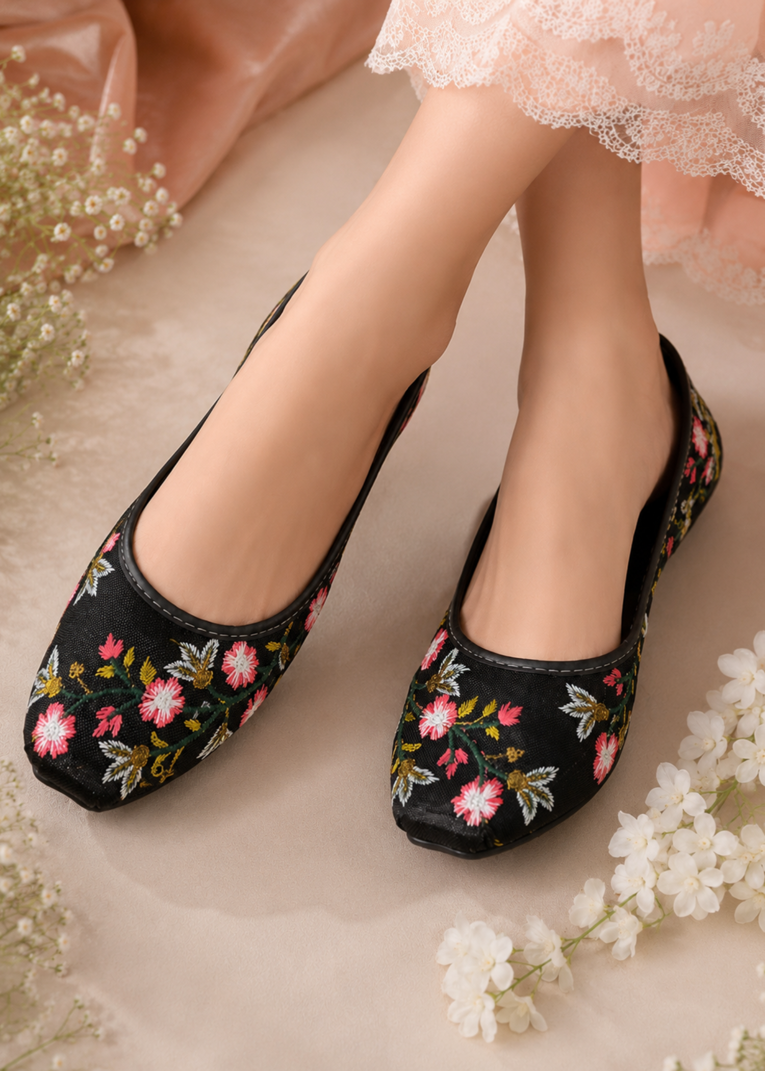 Khussa in Black by - High Quality Women Khussa KBO7903
