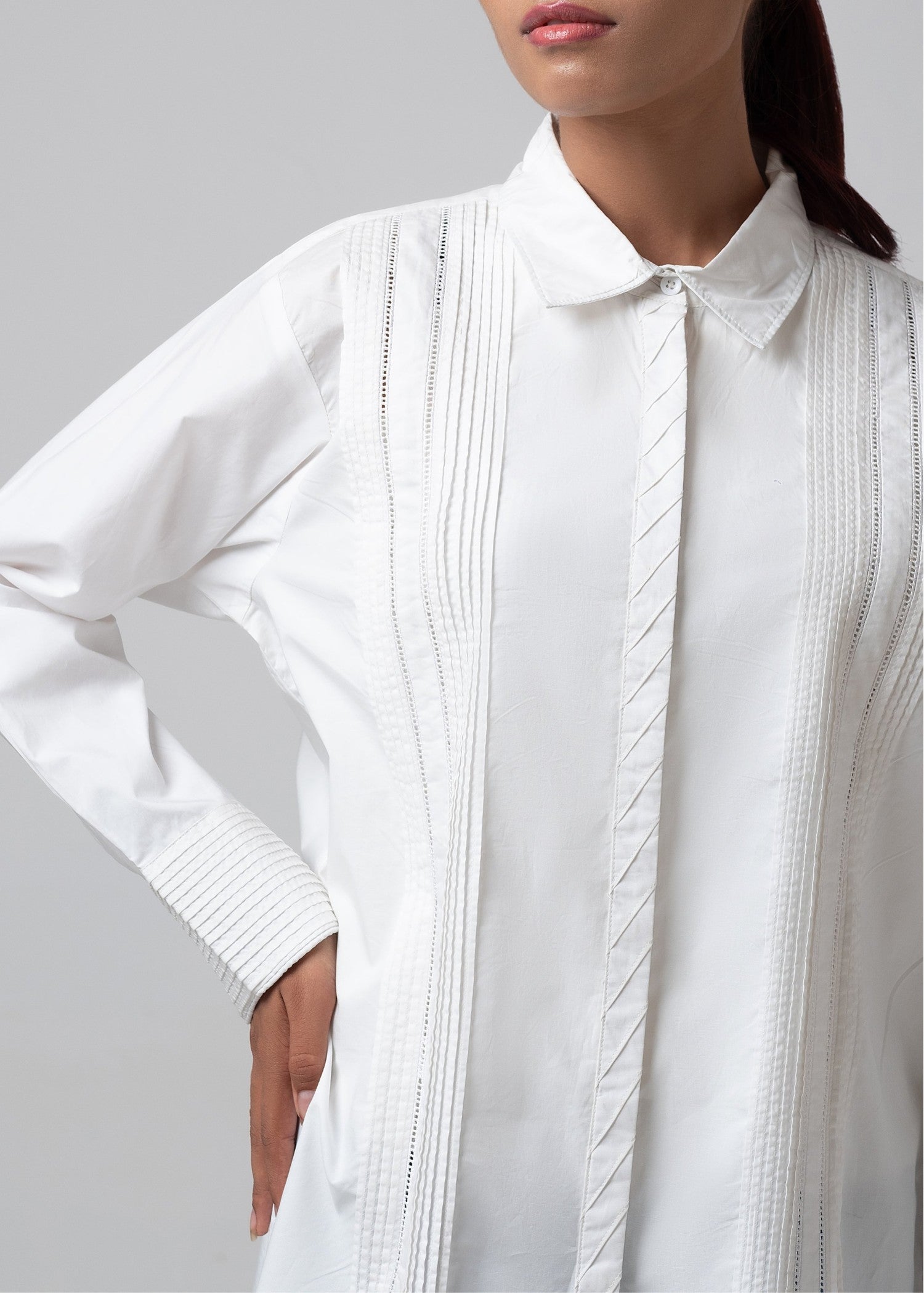 poplin Top in White