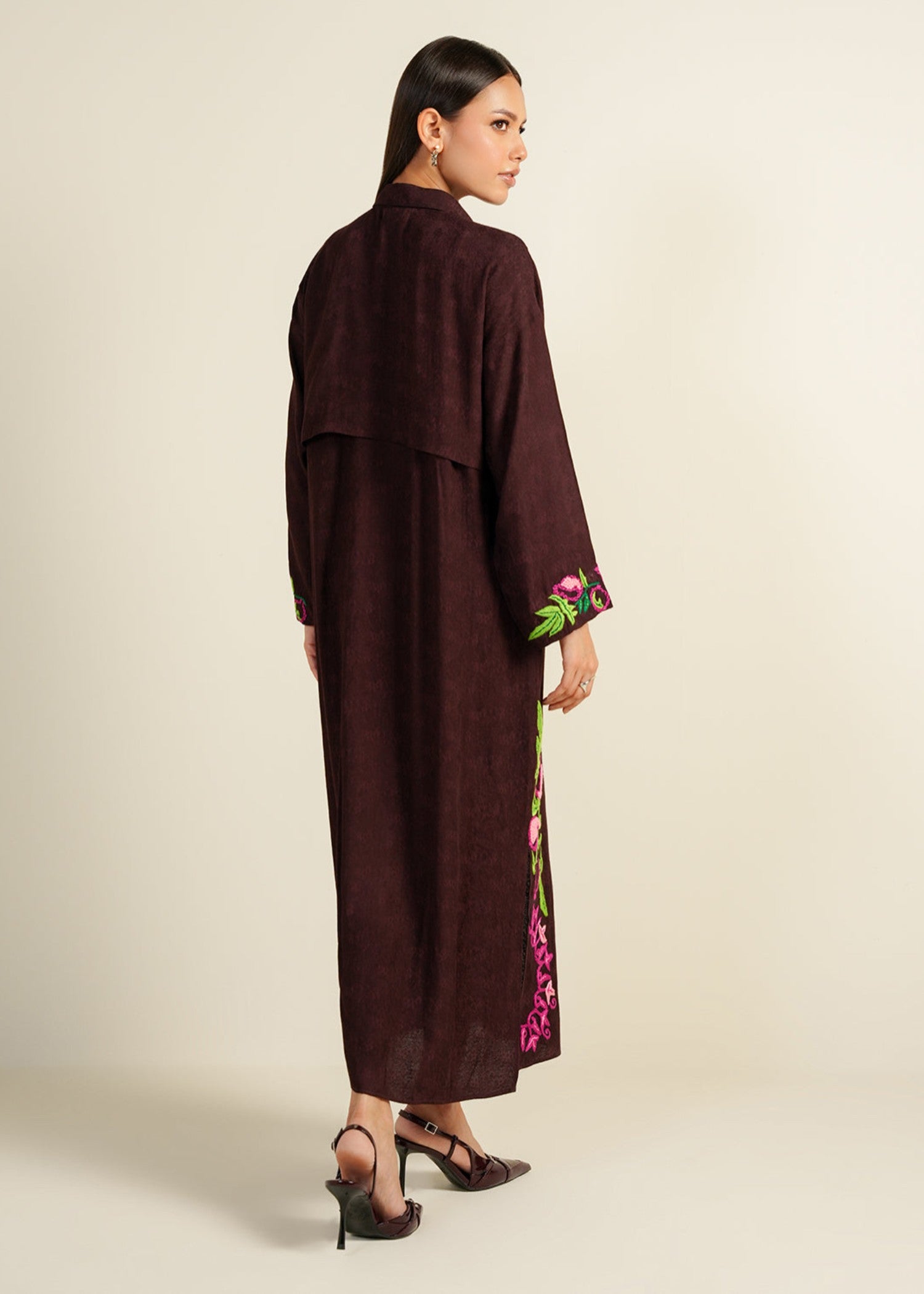 satin viscose Dress in Brown