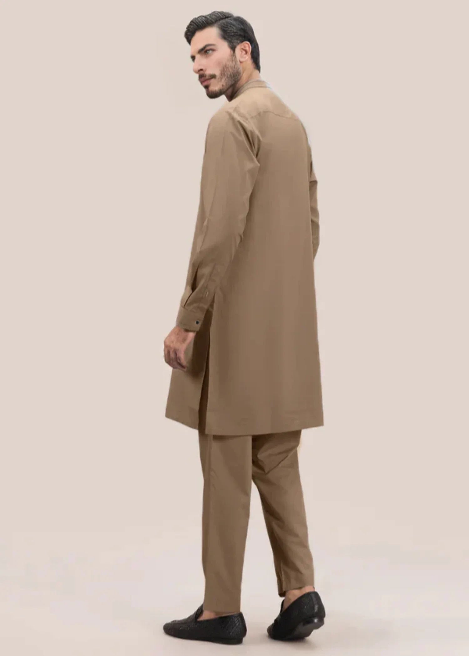 wash & wear Kurta Set in Camel brown