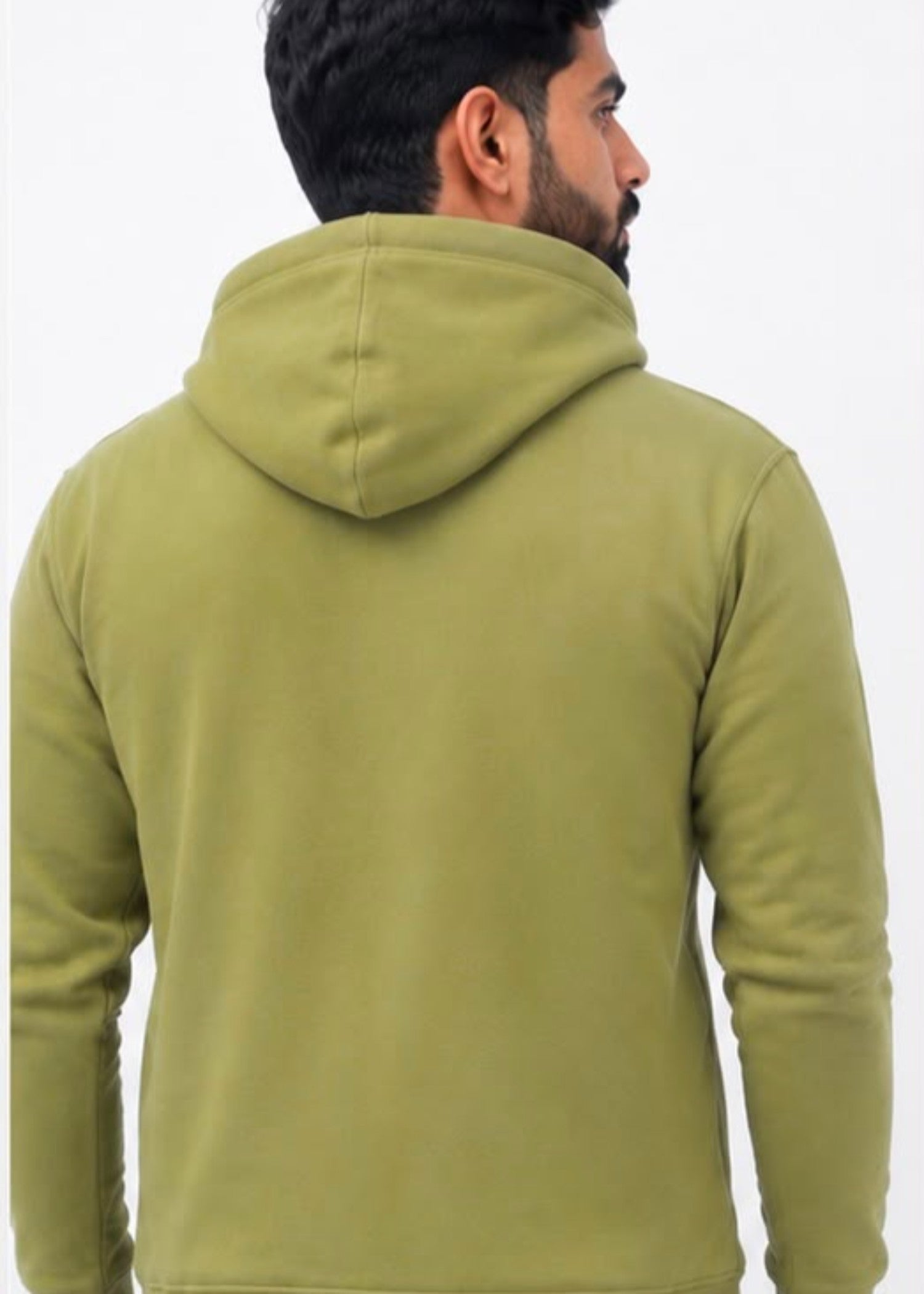 fleece Hoodie in Olive green