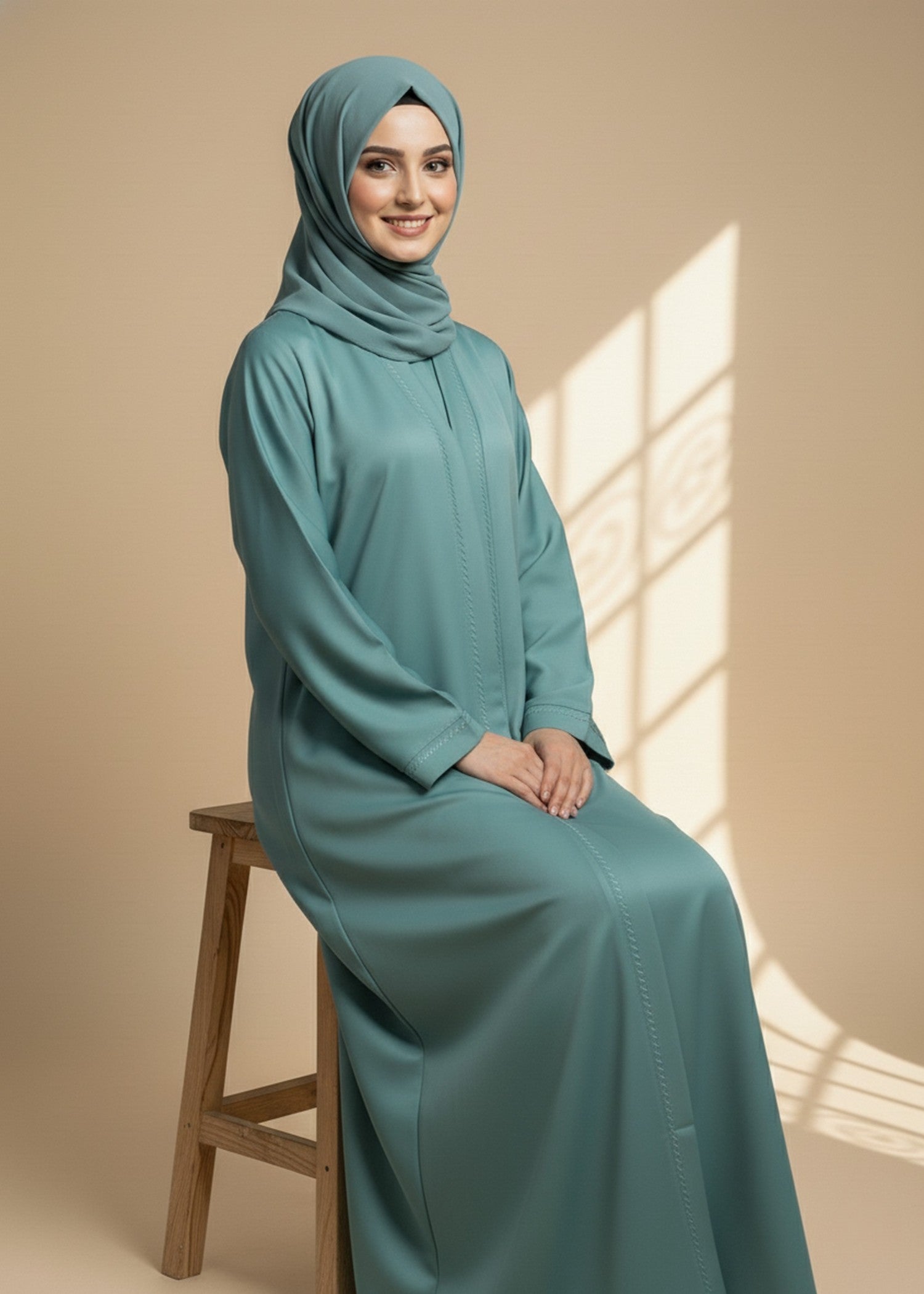 nidha Abaya in Turquoise