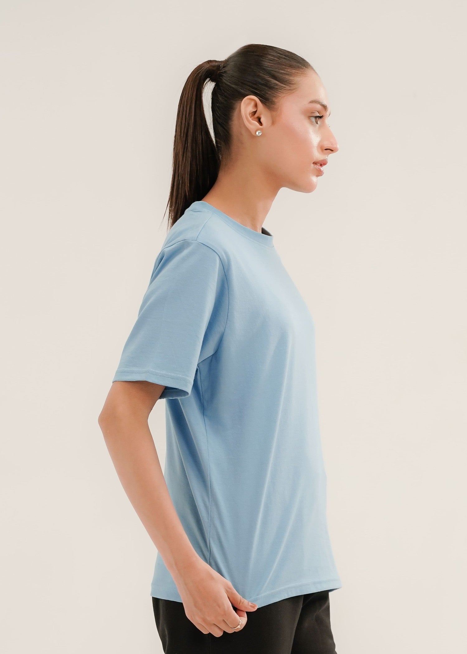 cotton T Shirt in Light blue