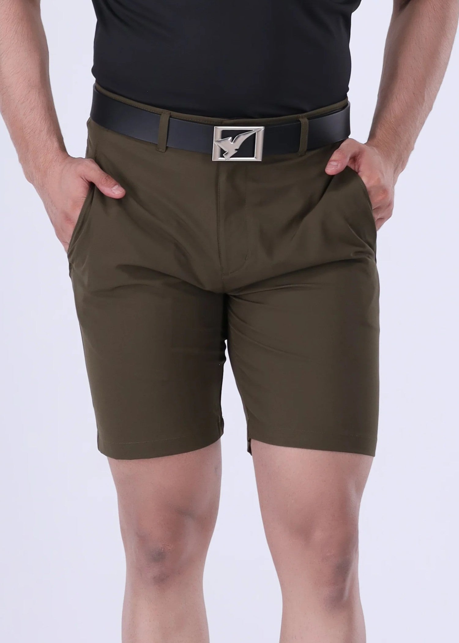 microfiber polyester Shorts in Olive green
