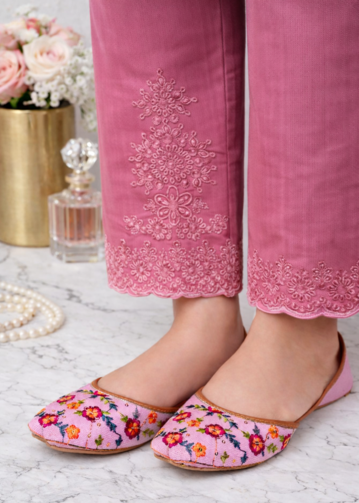 Khussa in Pink by - High Quality Women Khussa NFH7672
