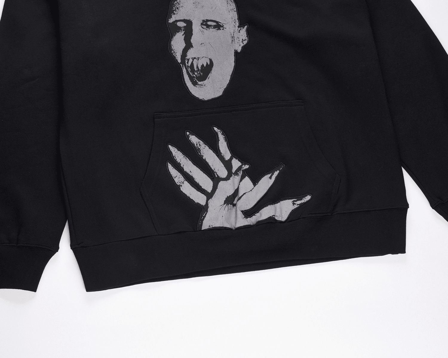 Portrait Print Loose Hooded Sweatshirt