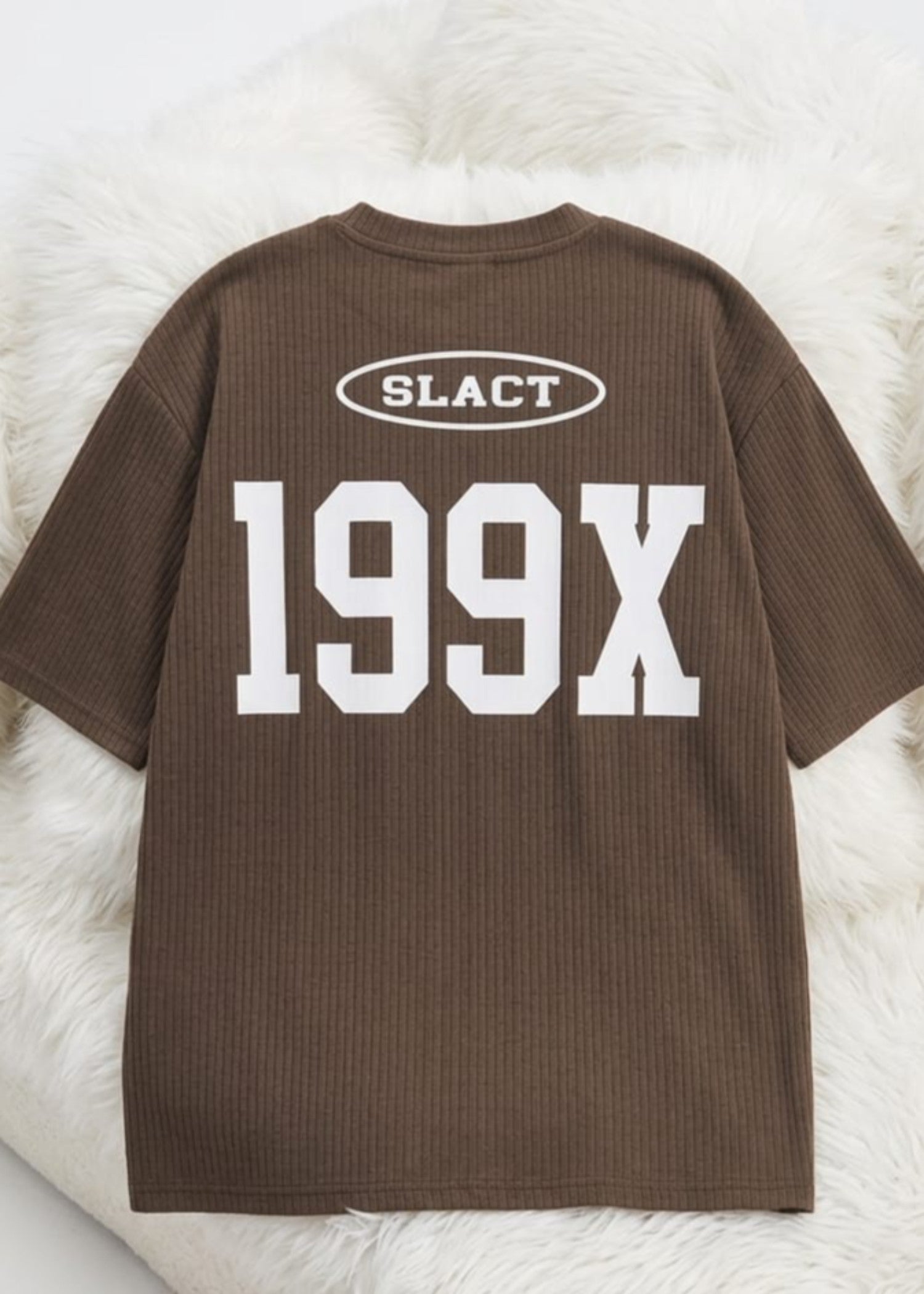 silk cotton net T Shirt in Coffee brown