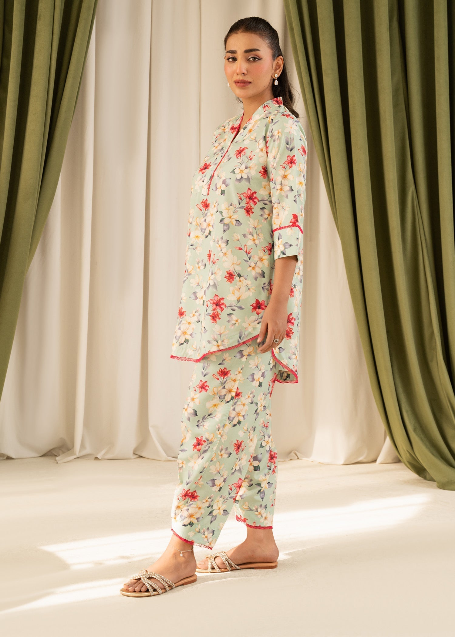 lawn Co Ord Sets in Pistachio green