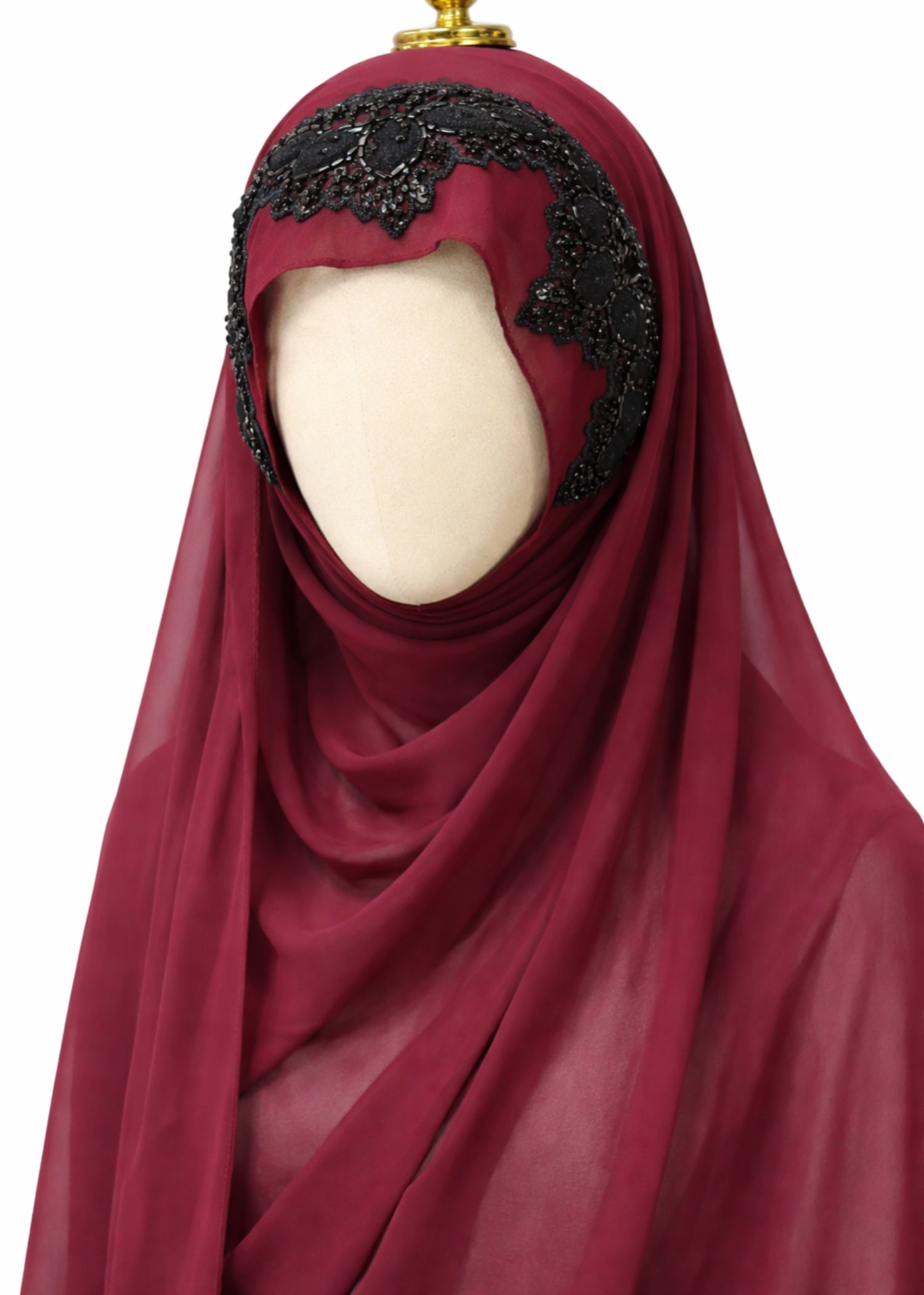chiffon Hijab in Burgundy