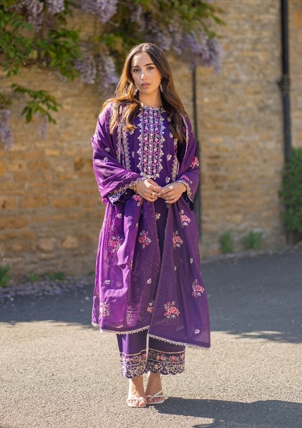 cotton Kurta Set in Ultra violet