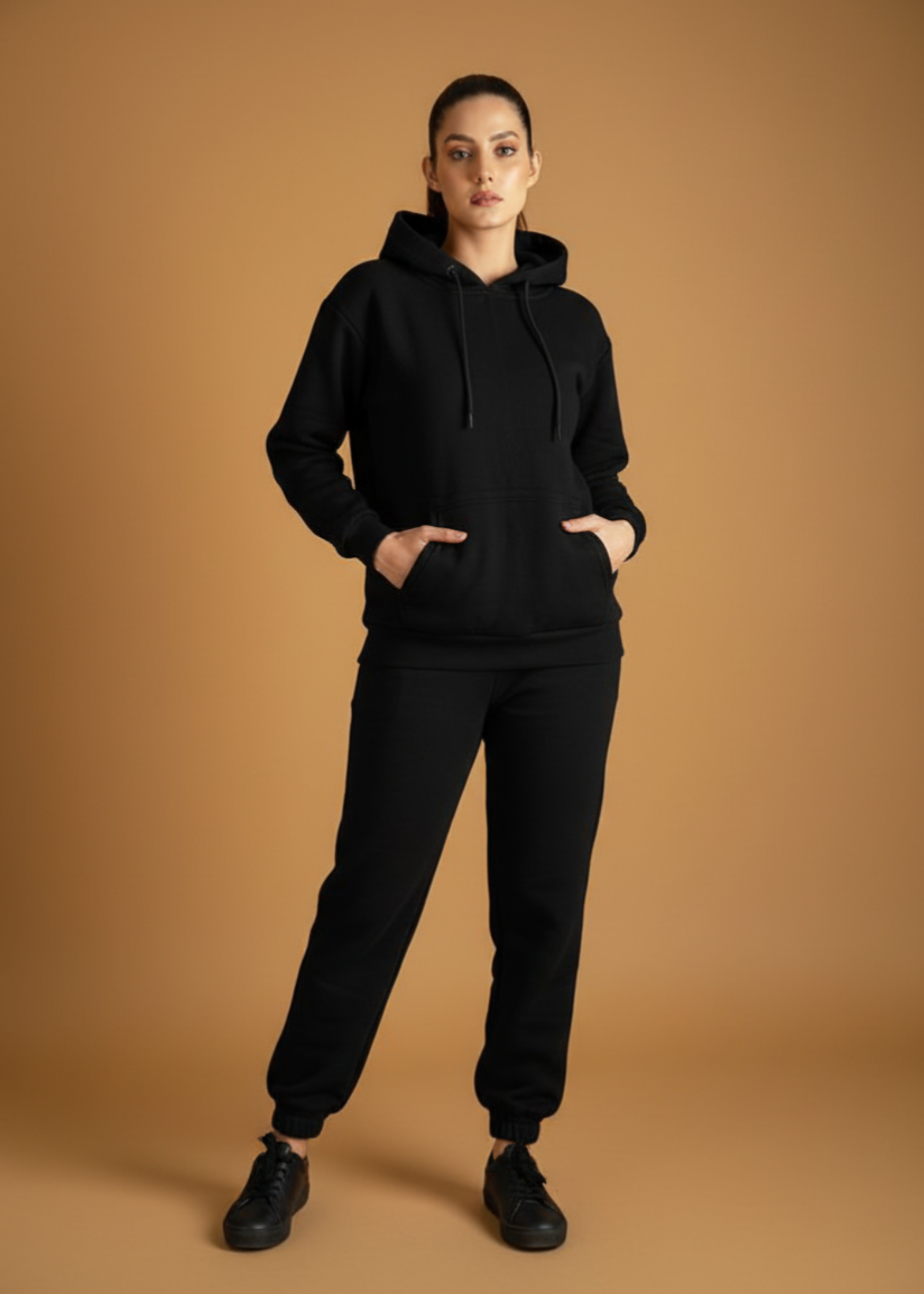 fleece Tracksuit in Black