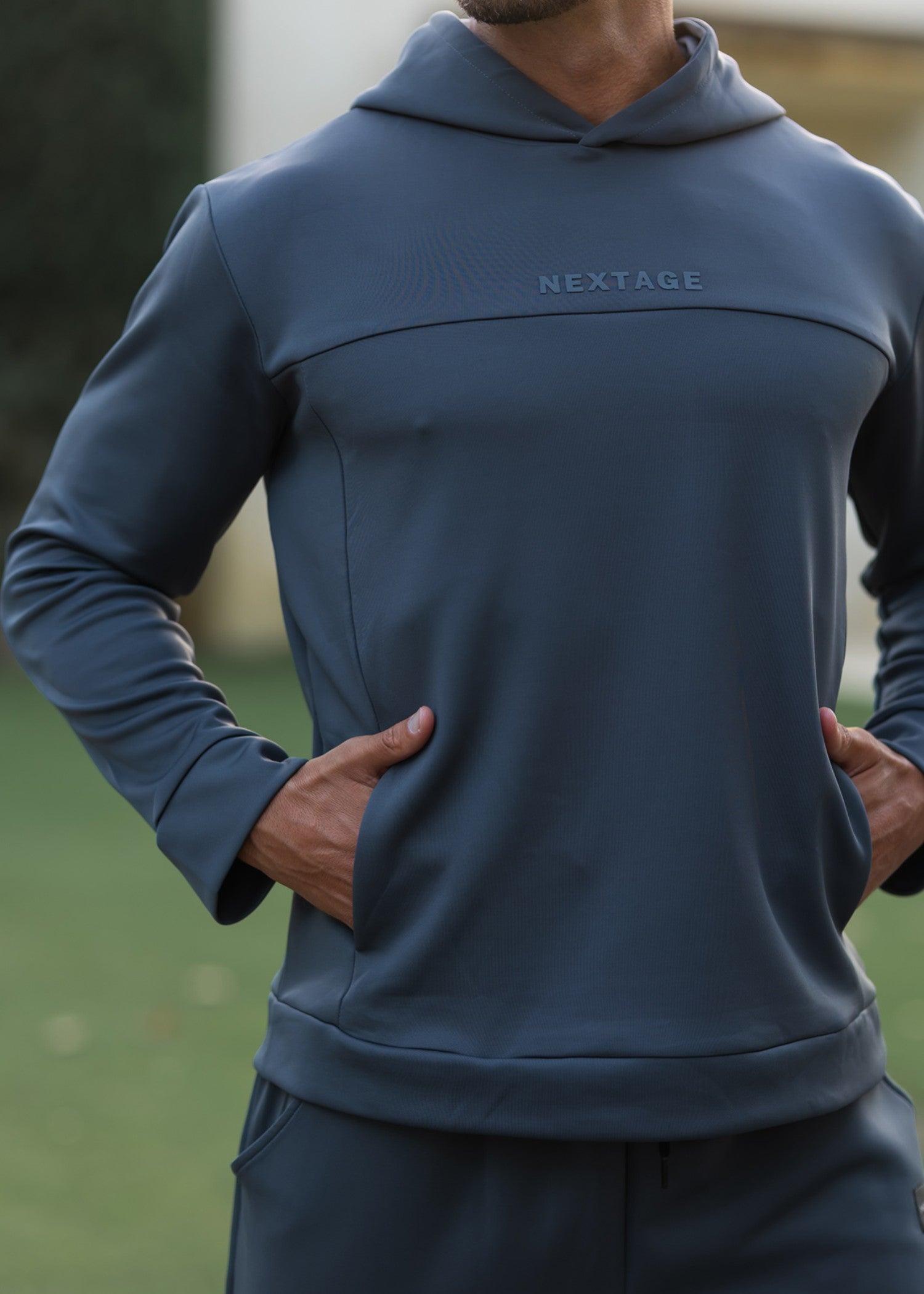 polyester-spandex Tracksuit in Steal grey