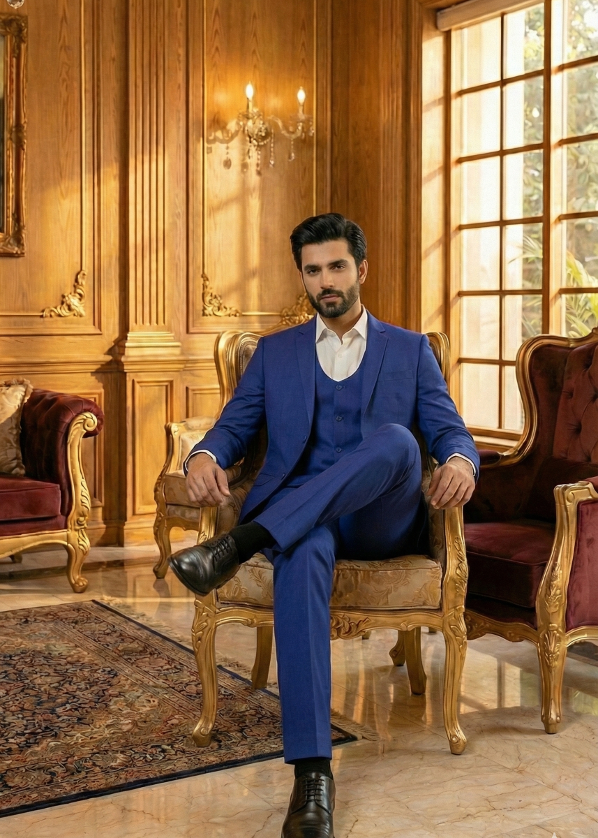 tropical Suits in Royal blue