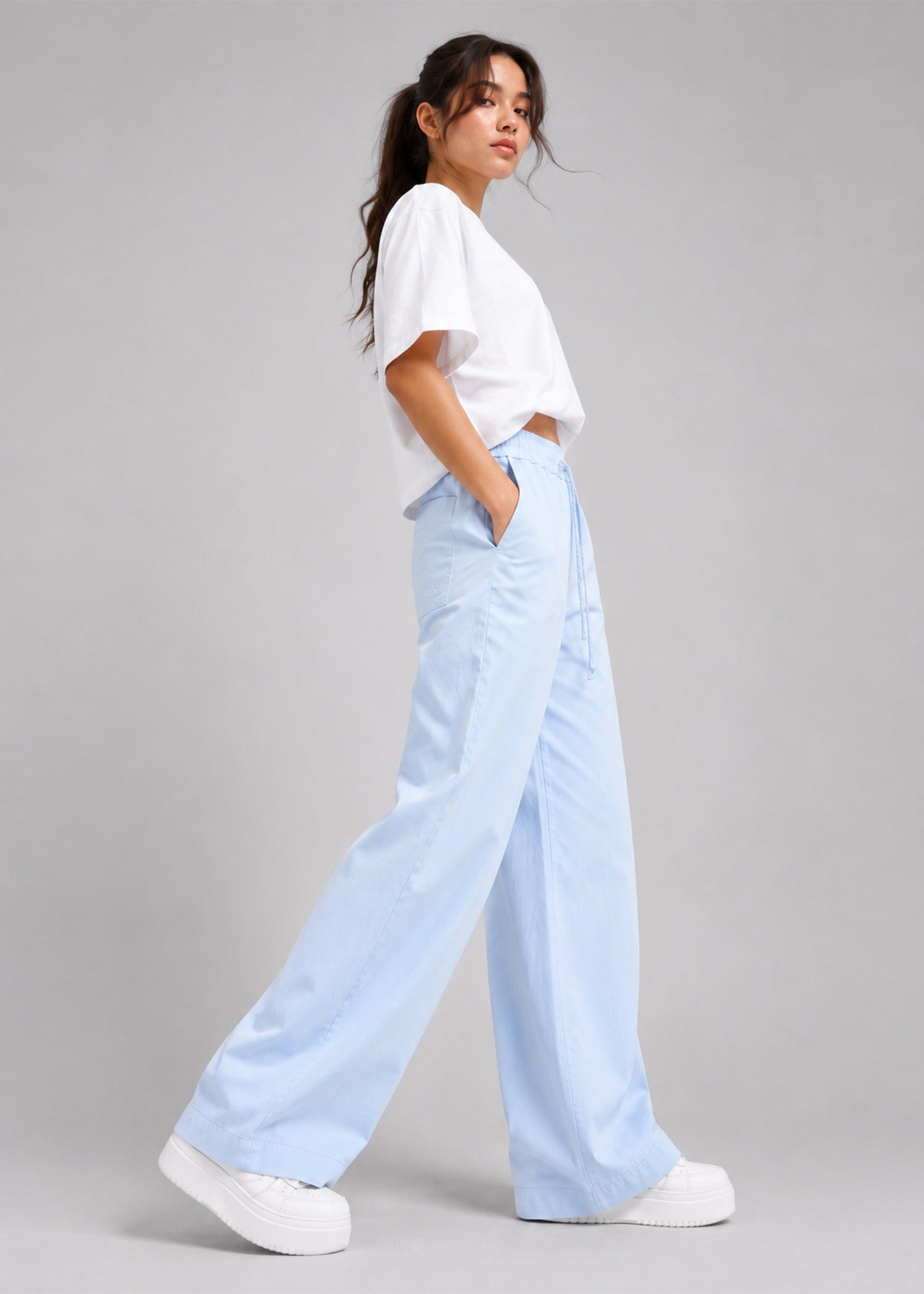 cotton Pants in Sky blue