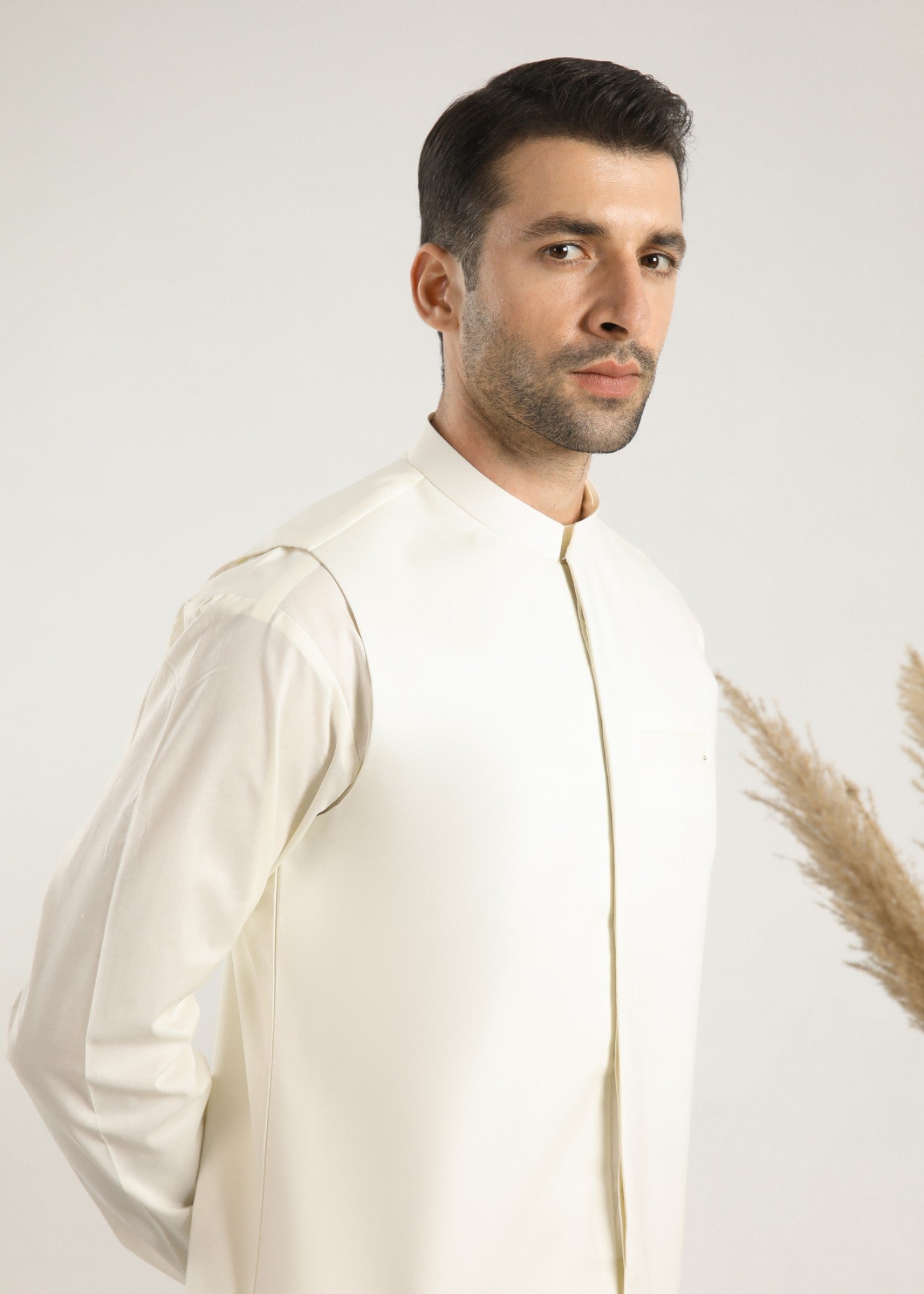 cotton Waistcoat in Floral white