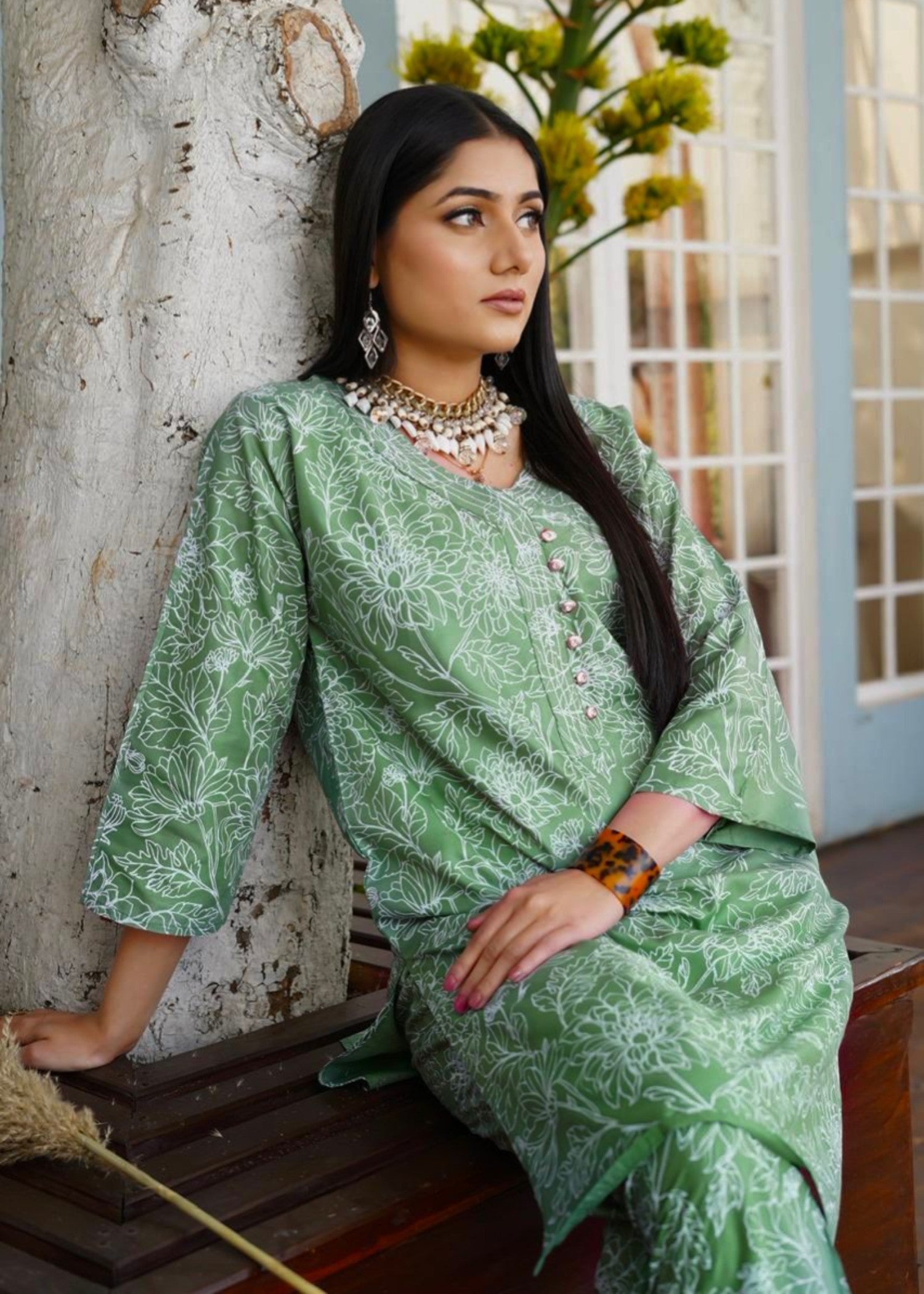 linen Co Ord Sets in Emerald green