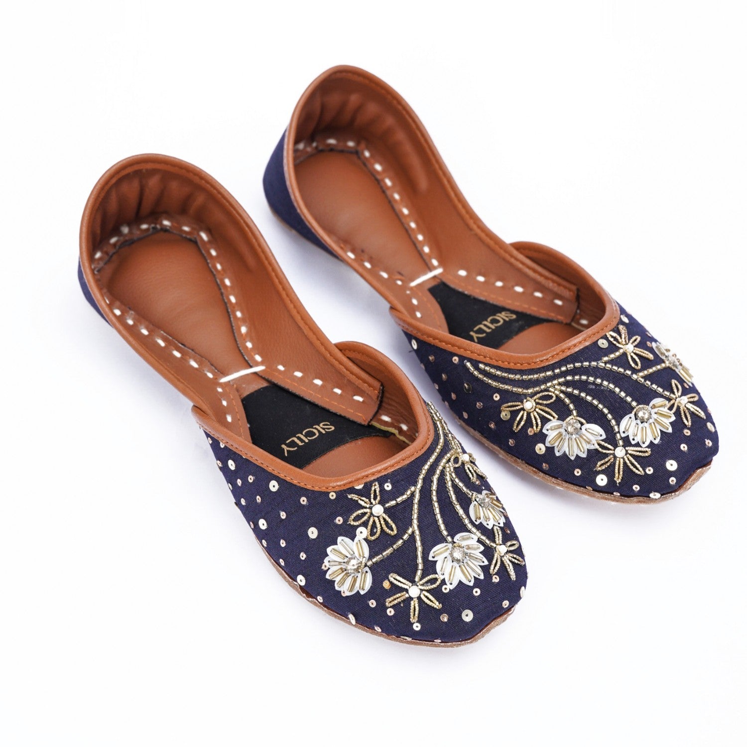 Khussa in Navy blue by - High Quality Women Khussa LQA4699