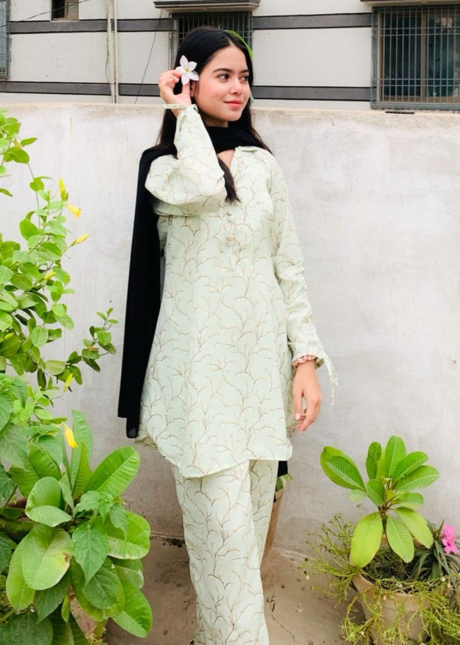 georgette Co Ord Sets in Mint green