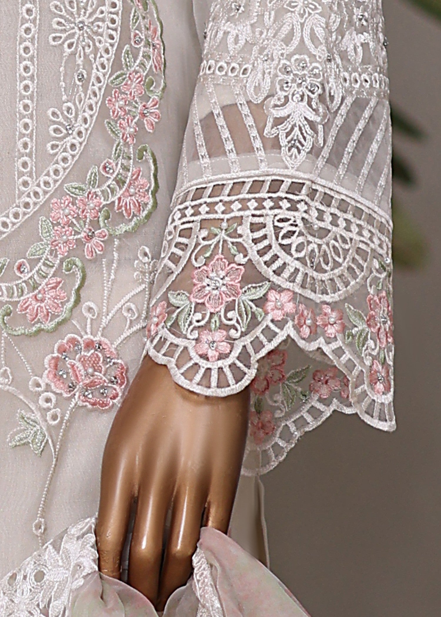 organza Kurta Set in Off-white