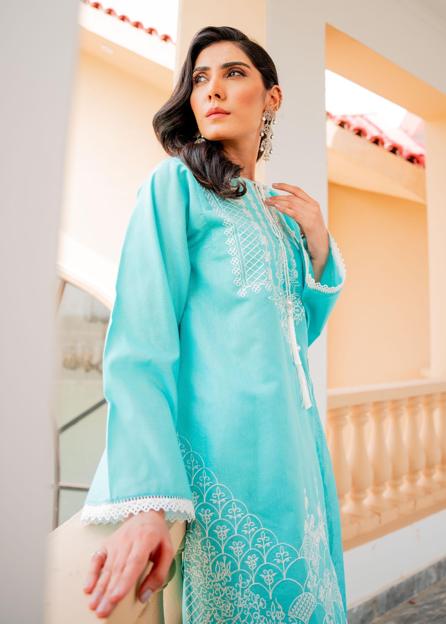 cotton Kurta Set in Blue