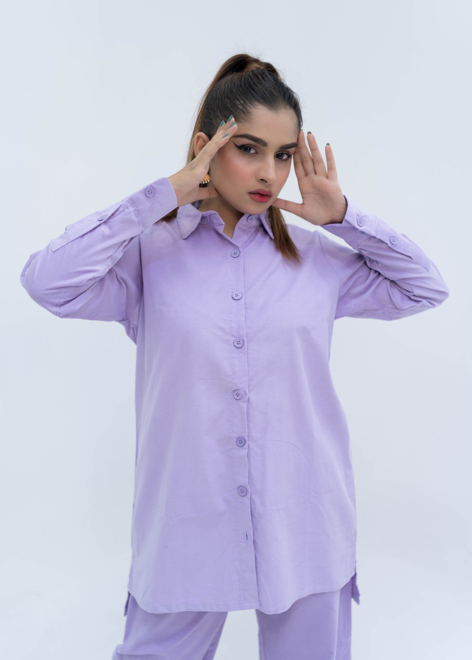 corduroy Co Ord Sets in Lilac