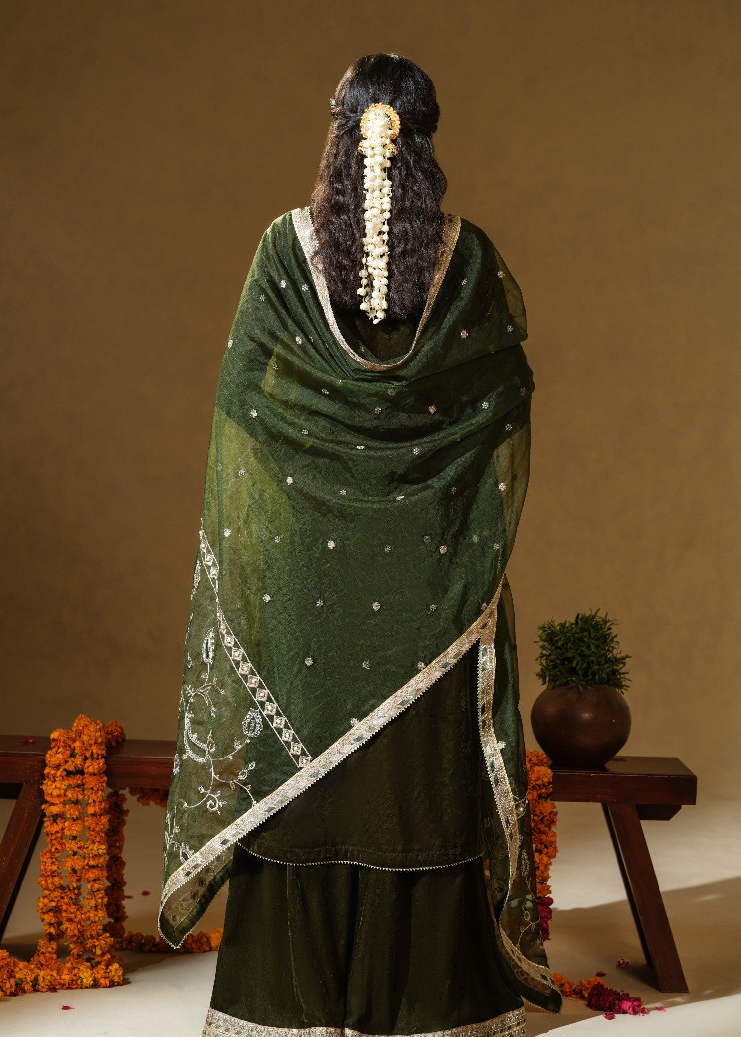 velvet Sharara in Black