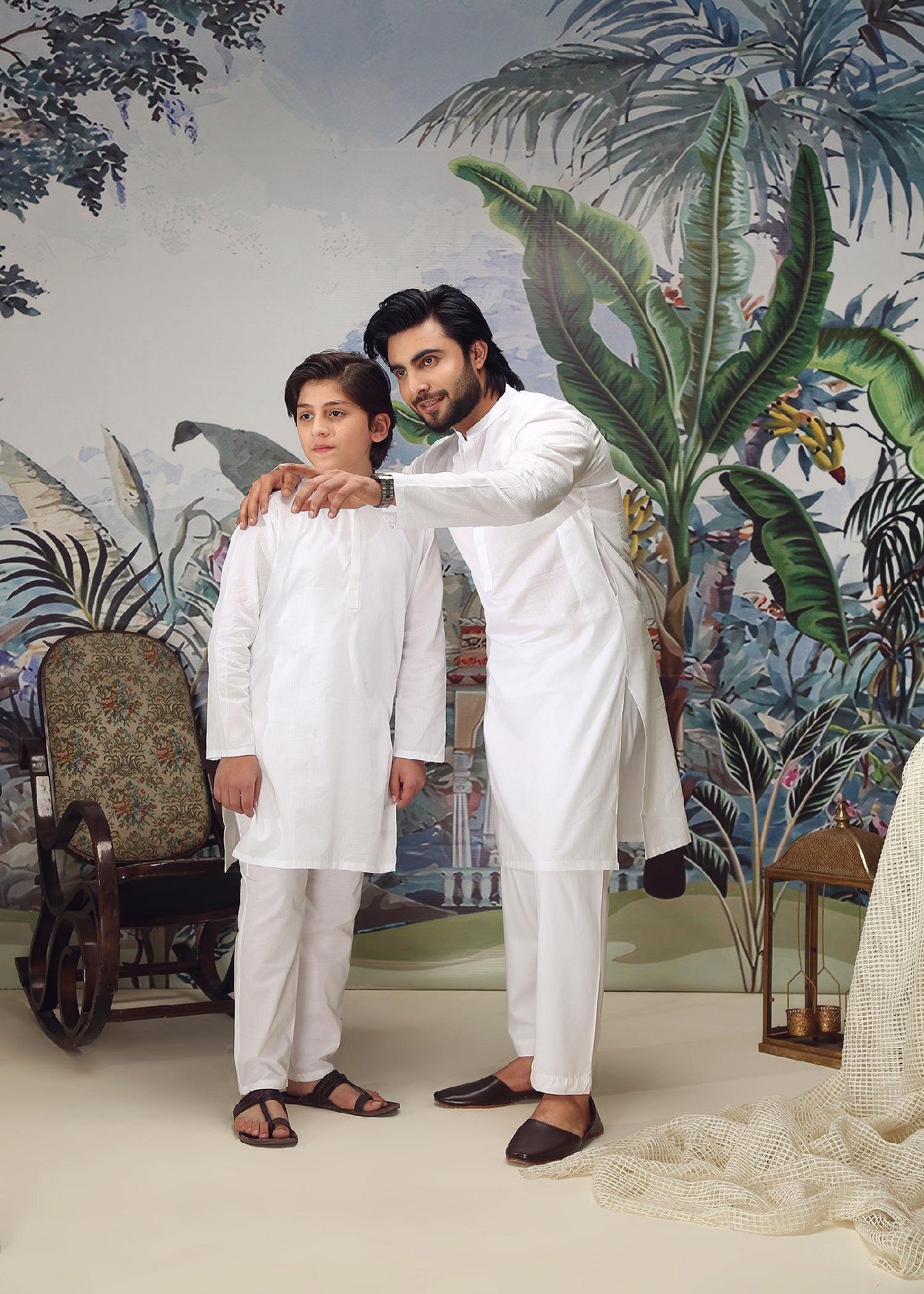 cotton dobby Kurta in White