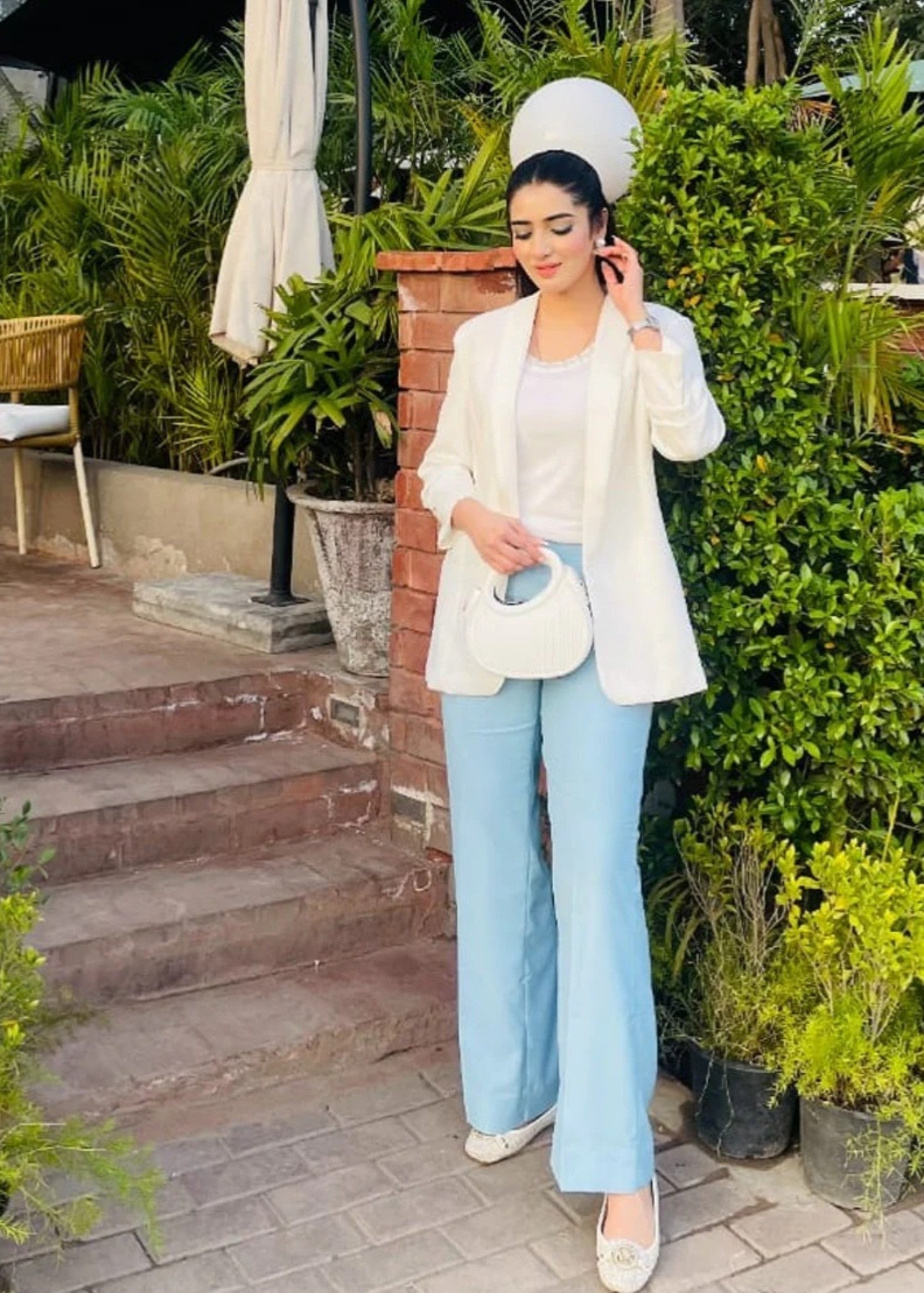 polycotton Pants in Sky