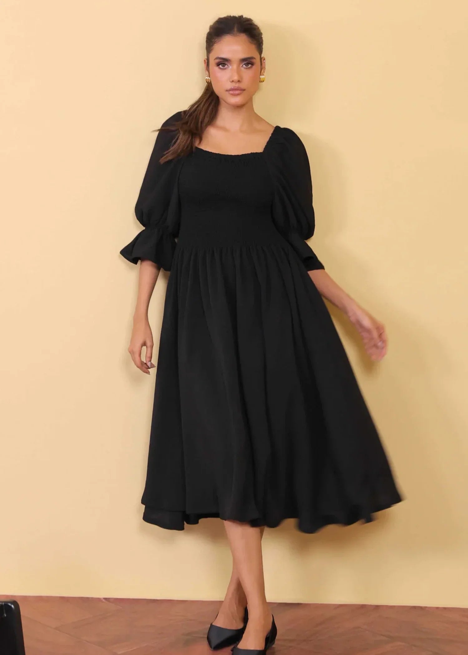 polyester Dress in Black