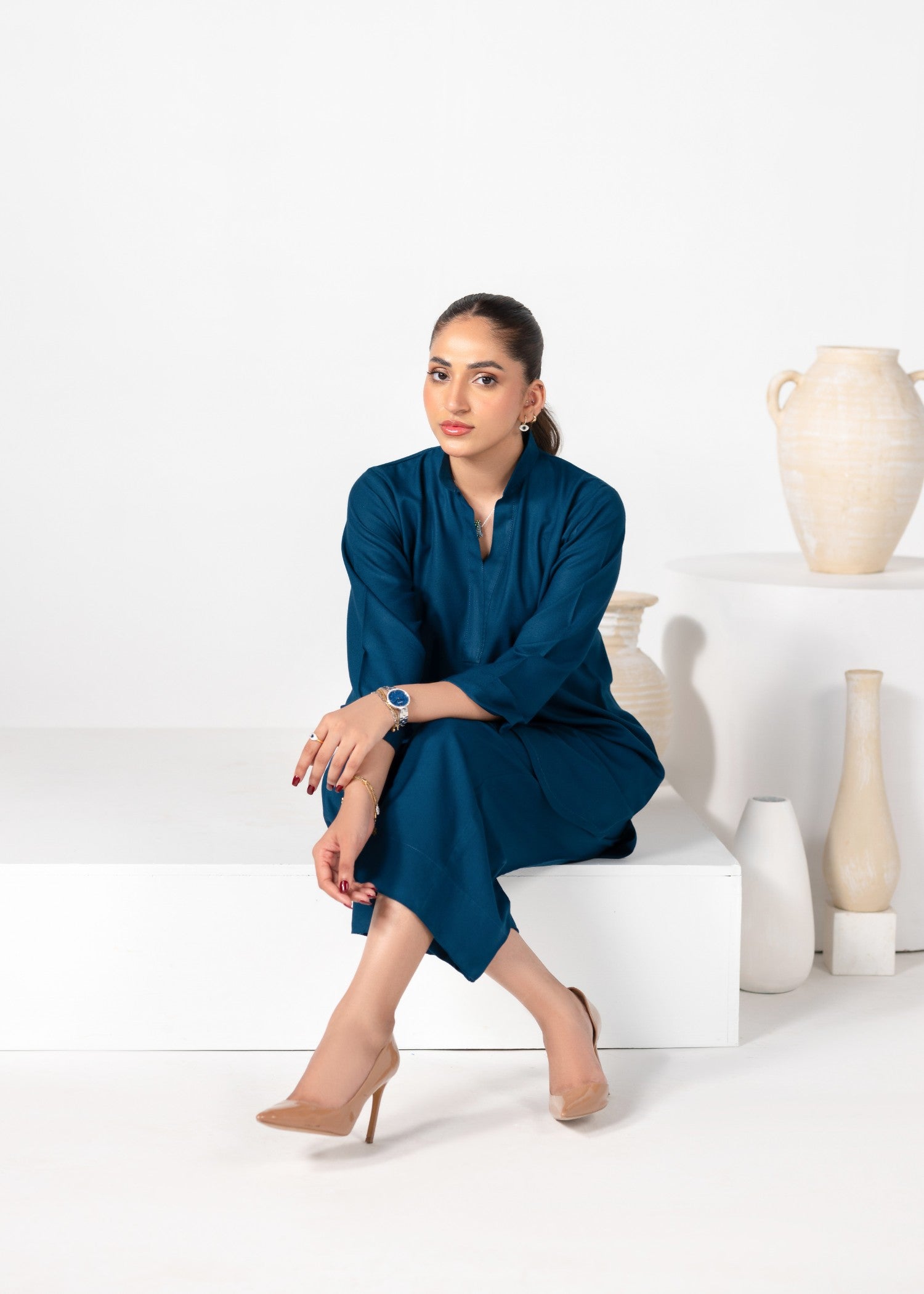 karandi Co ord Sets in Navy blue
