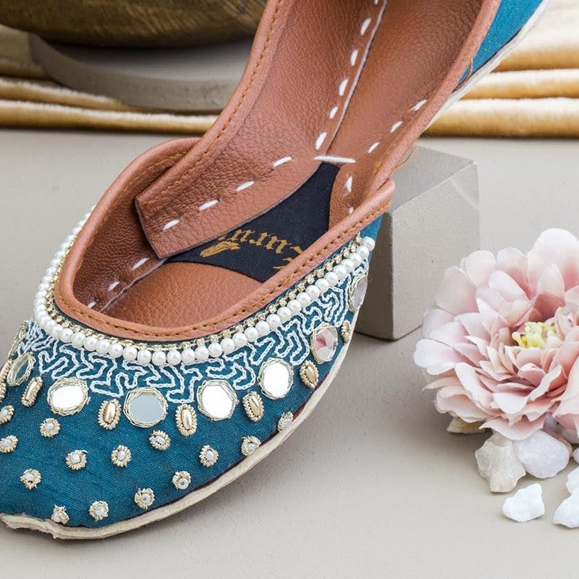 Khussa in Blue by - High Quality Women Khussa KCM3845