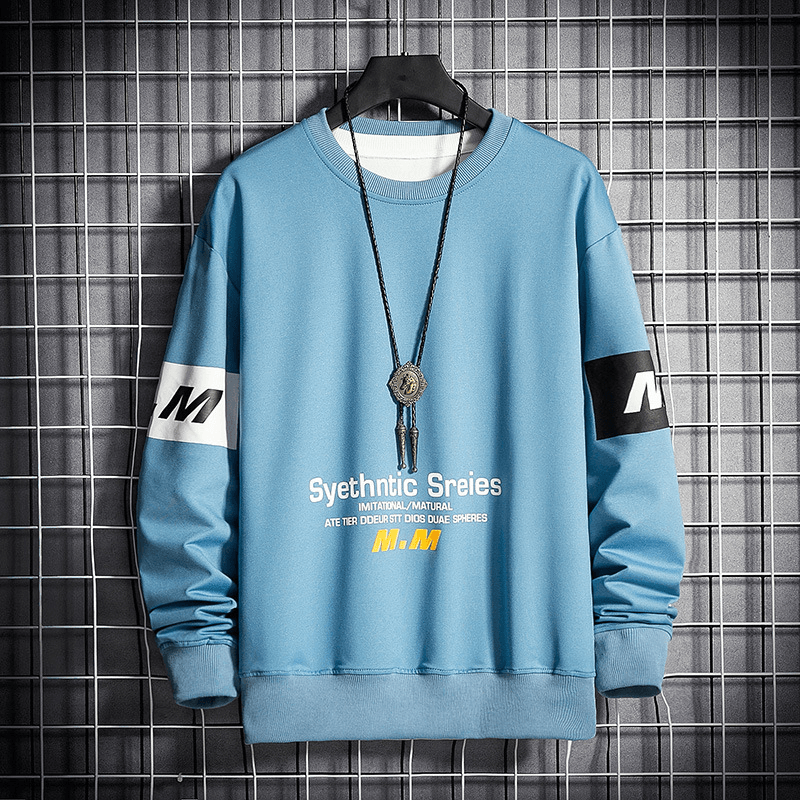 Autumn Loose Letter Printed Sweater Men'S Long Sleeved Sweater