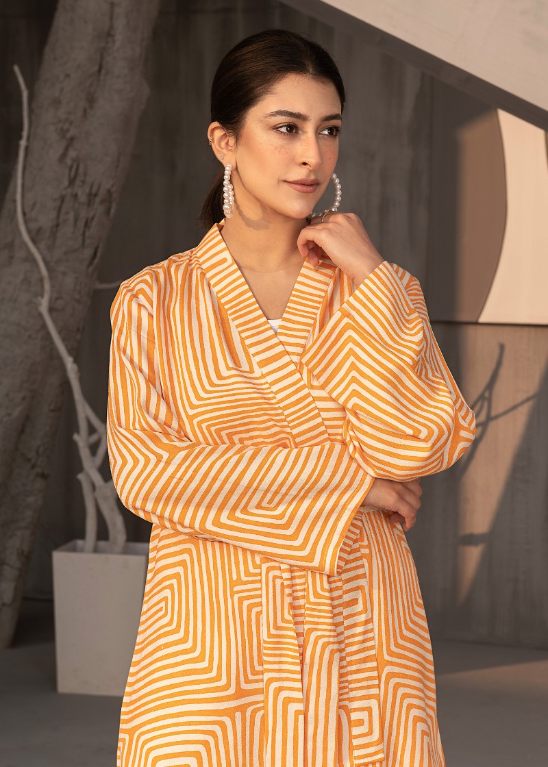 blended grip silk Co Ord Sets in Orange