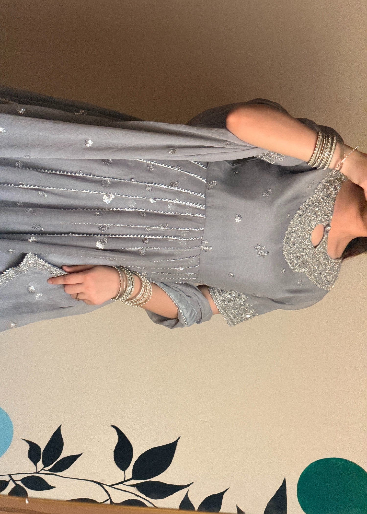 chiffon Maxi in Shadow blue