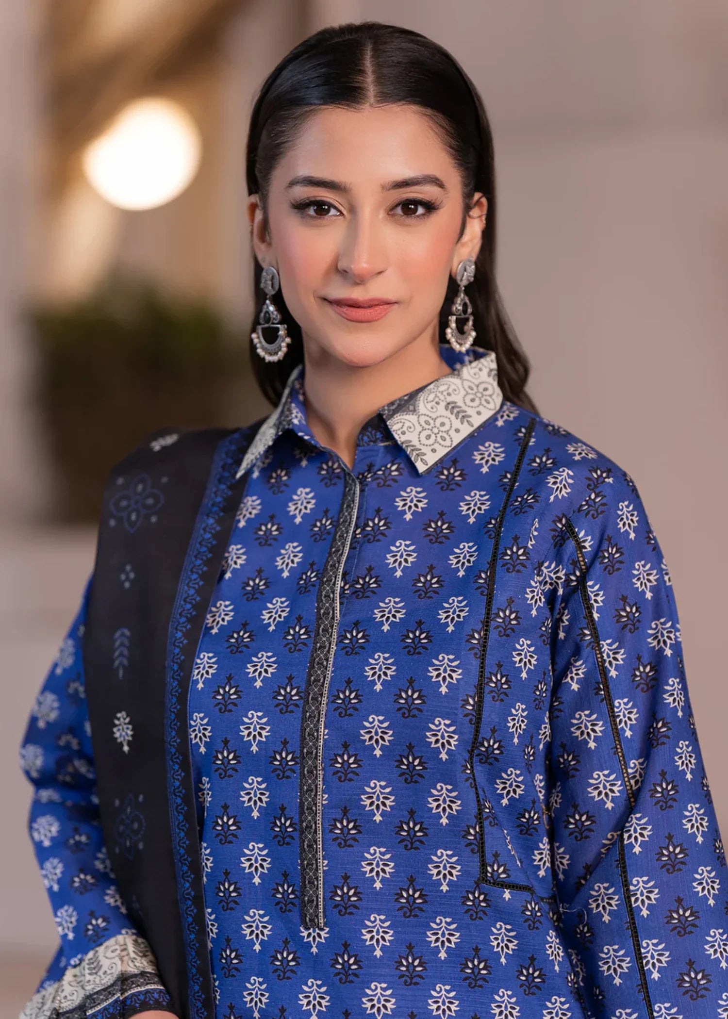 khaddar Unstitched in Blue