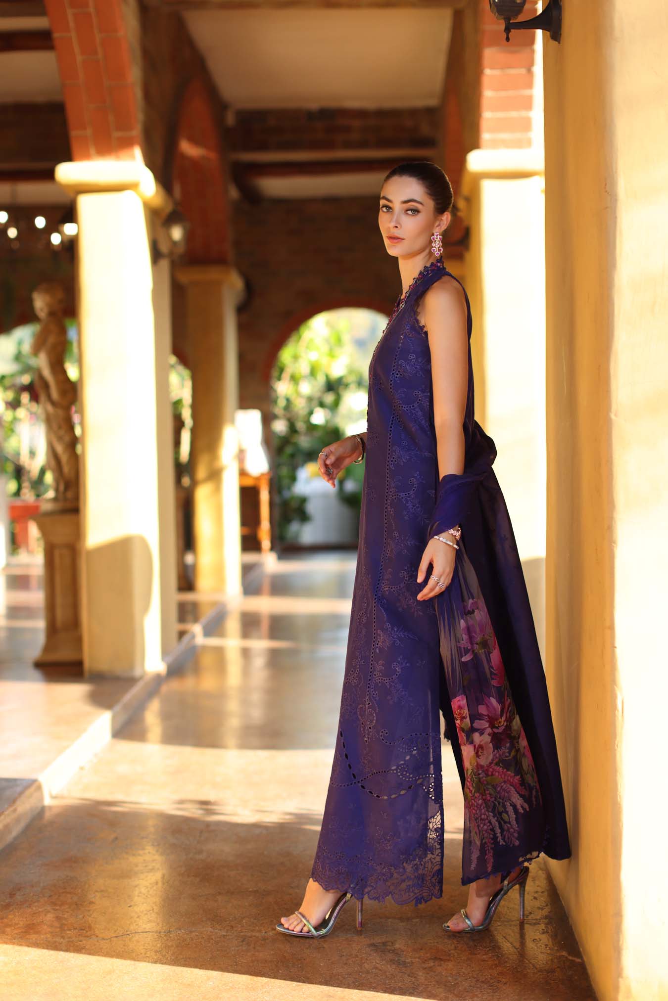 Luxury Eid Schiffli Laserkari Lawn – D2 - A - Aloura