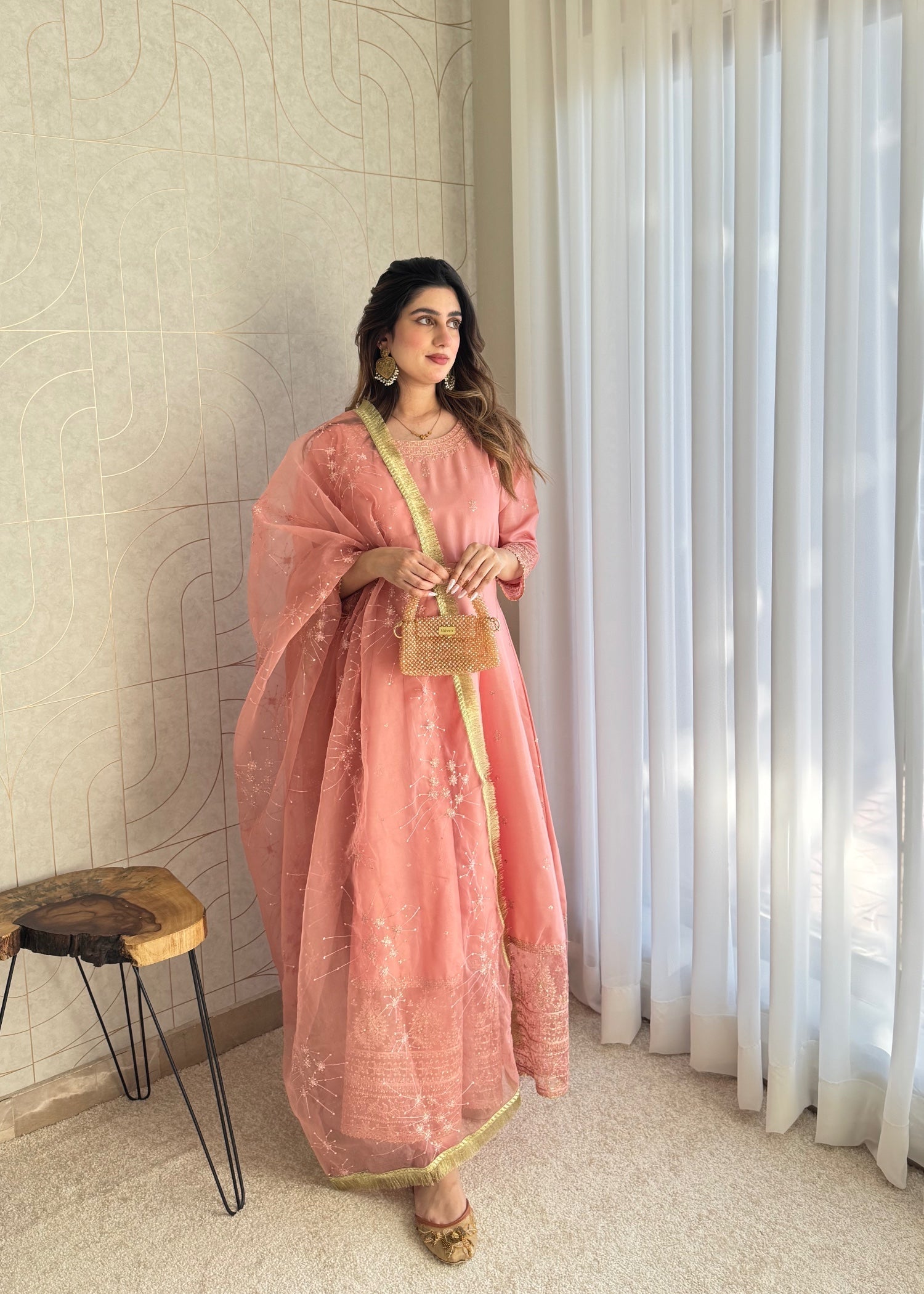 kattan silk Maxi in Pink