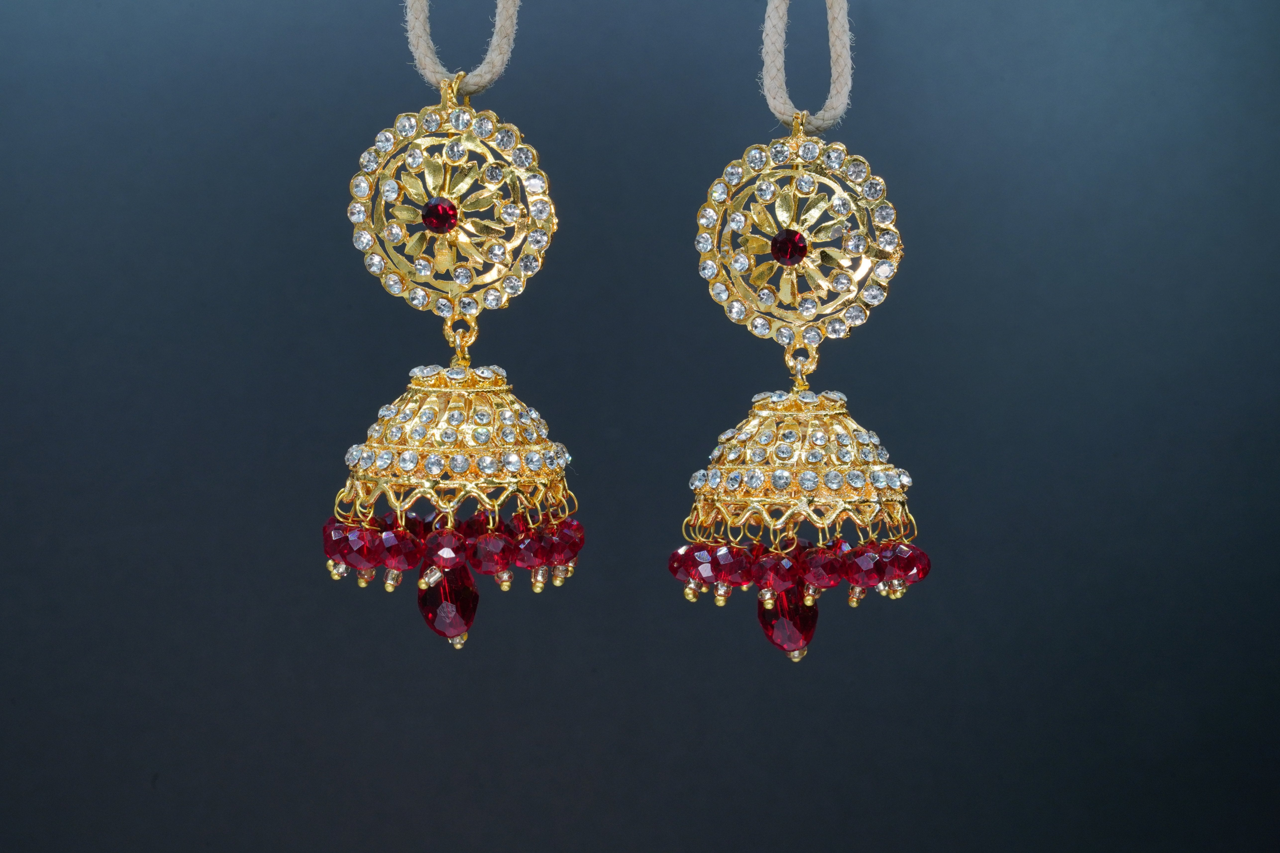 Earrings in Red, golden orange Color by - Trendy Women Earrings WTJ5657