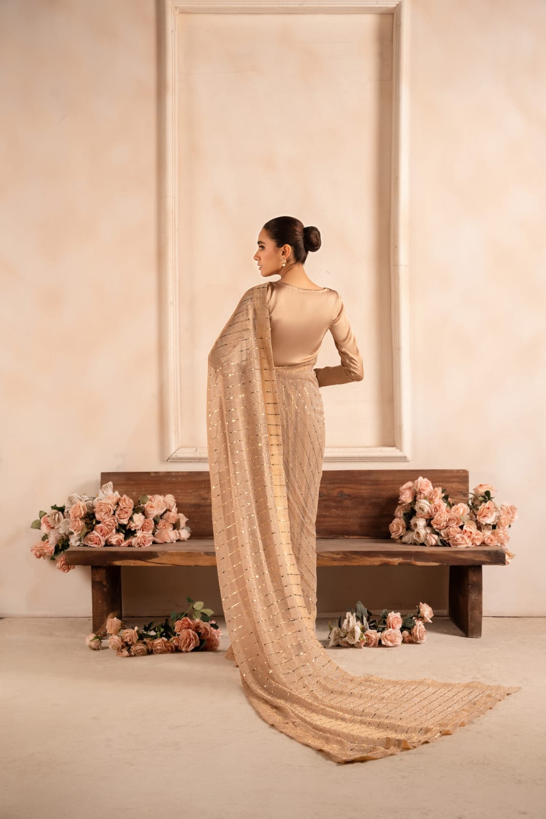 silk Saree in Beige