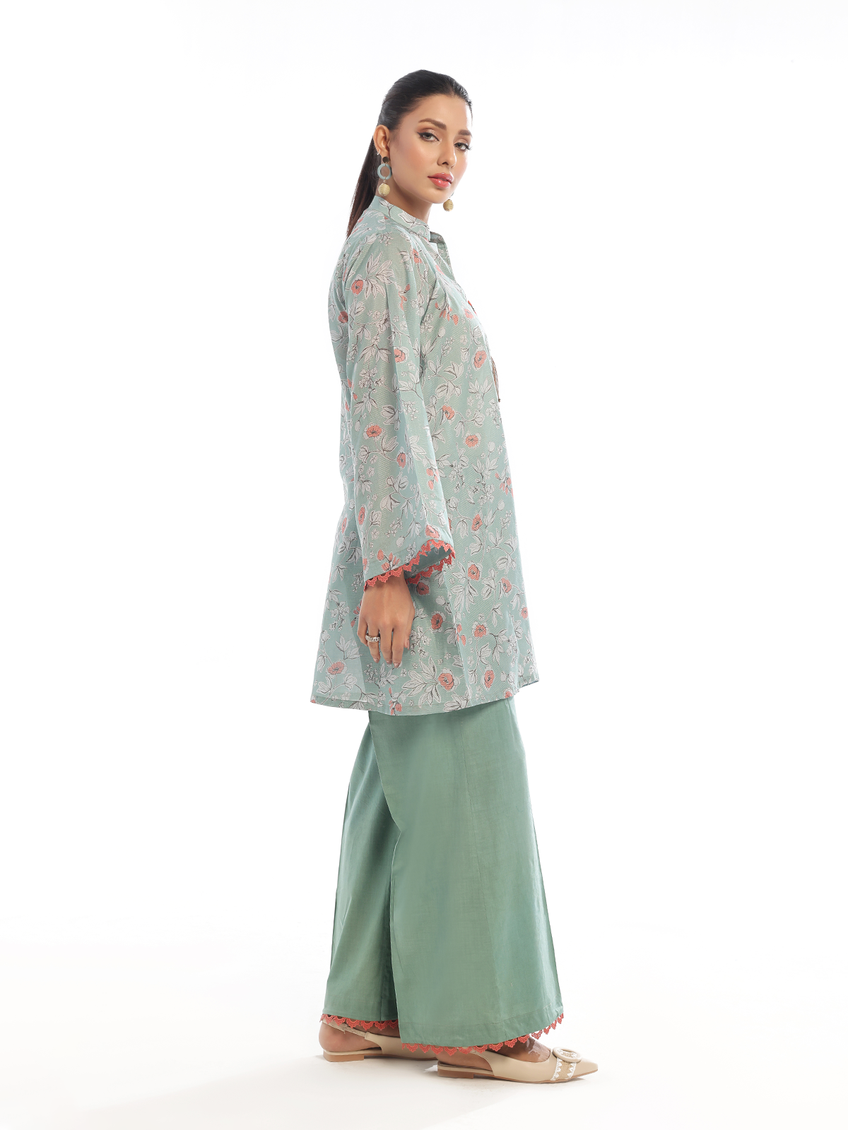 masuri Kurta Set in Sage green