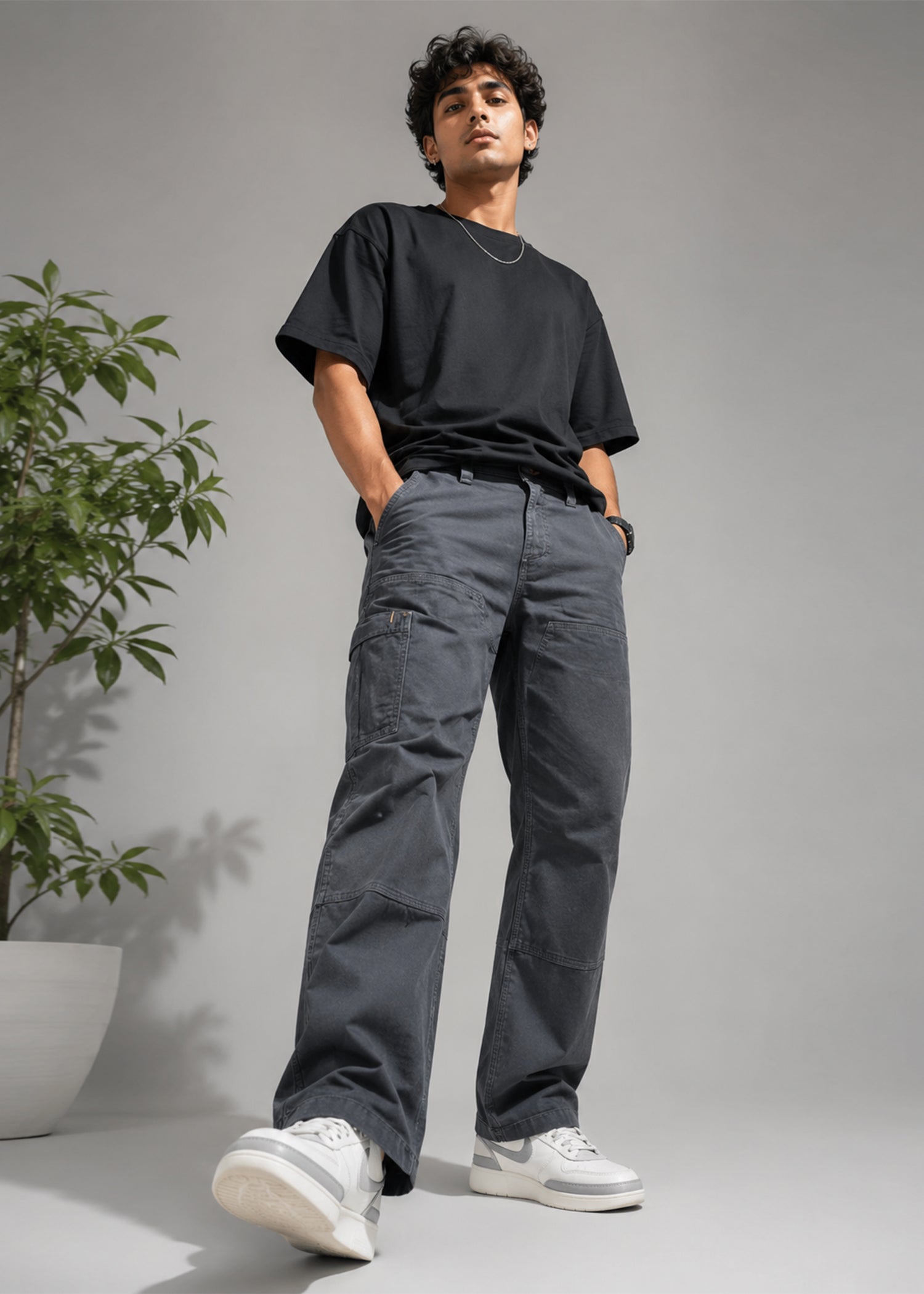 cotton Pants in Ash grey