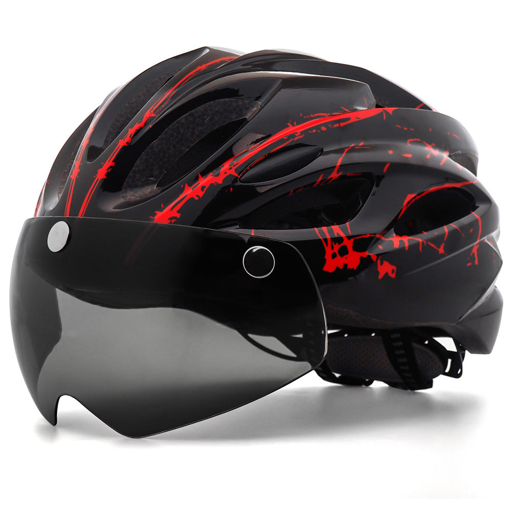 Bicycle Riding Protective Helmet Belt Goggles