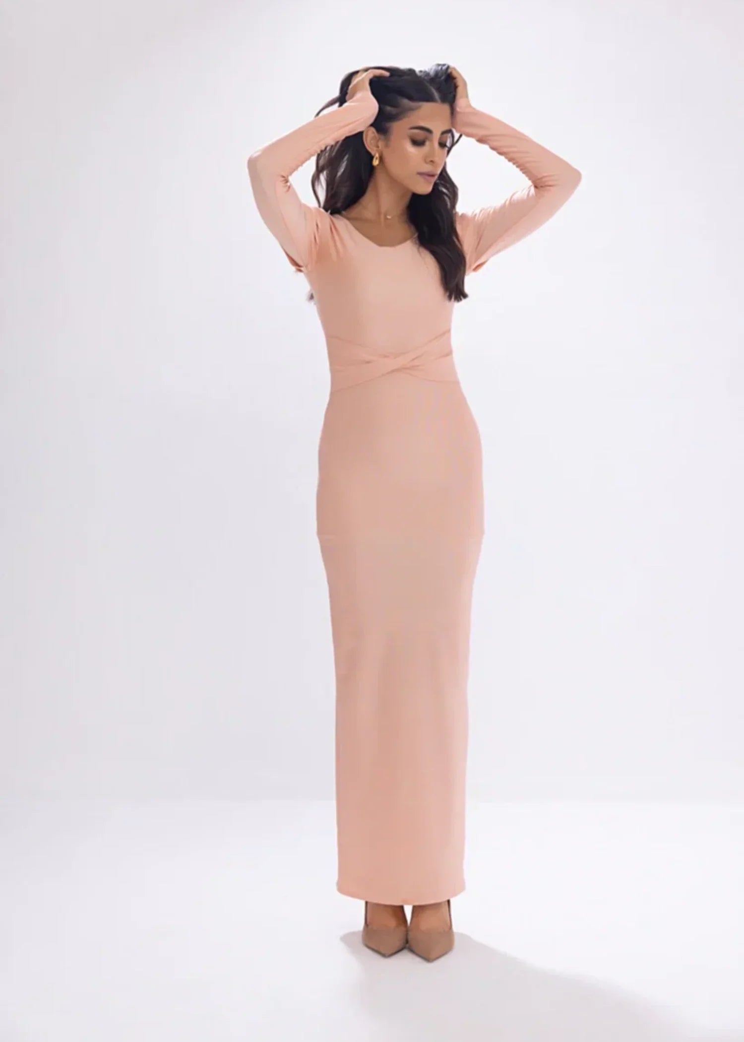 spandex Dress in Apricot orange