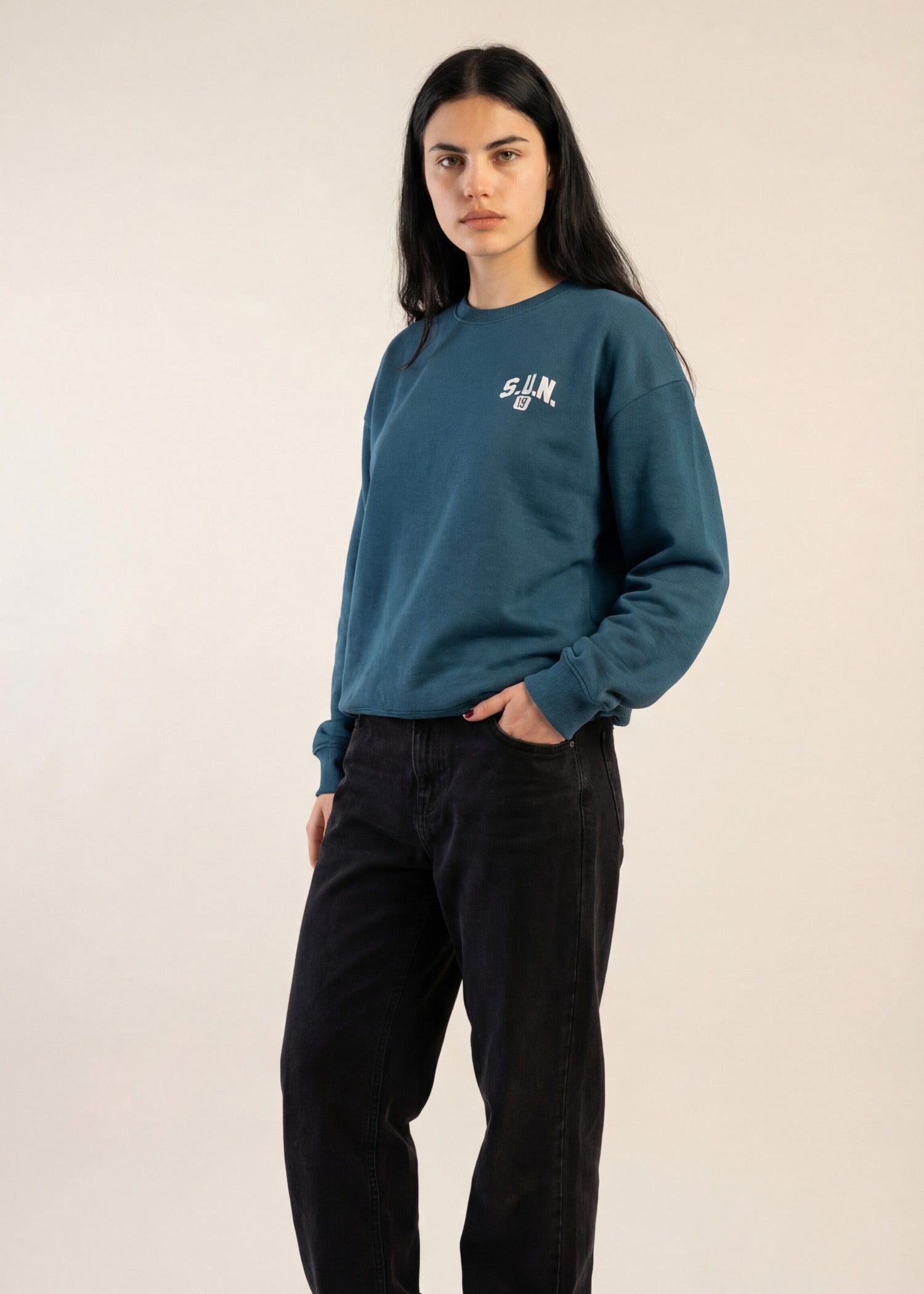 fleece Sweatshirt in Teal